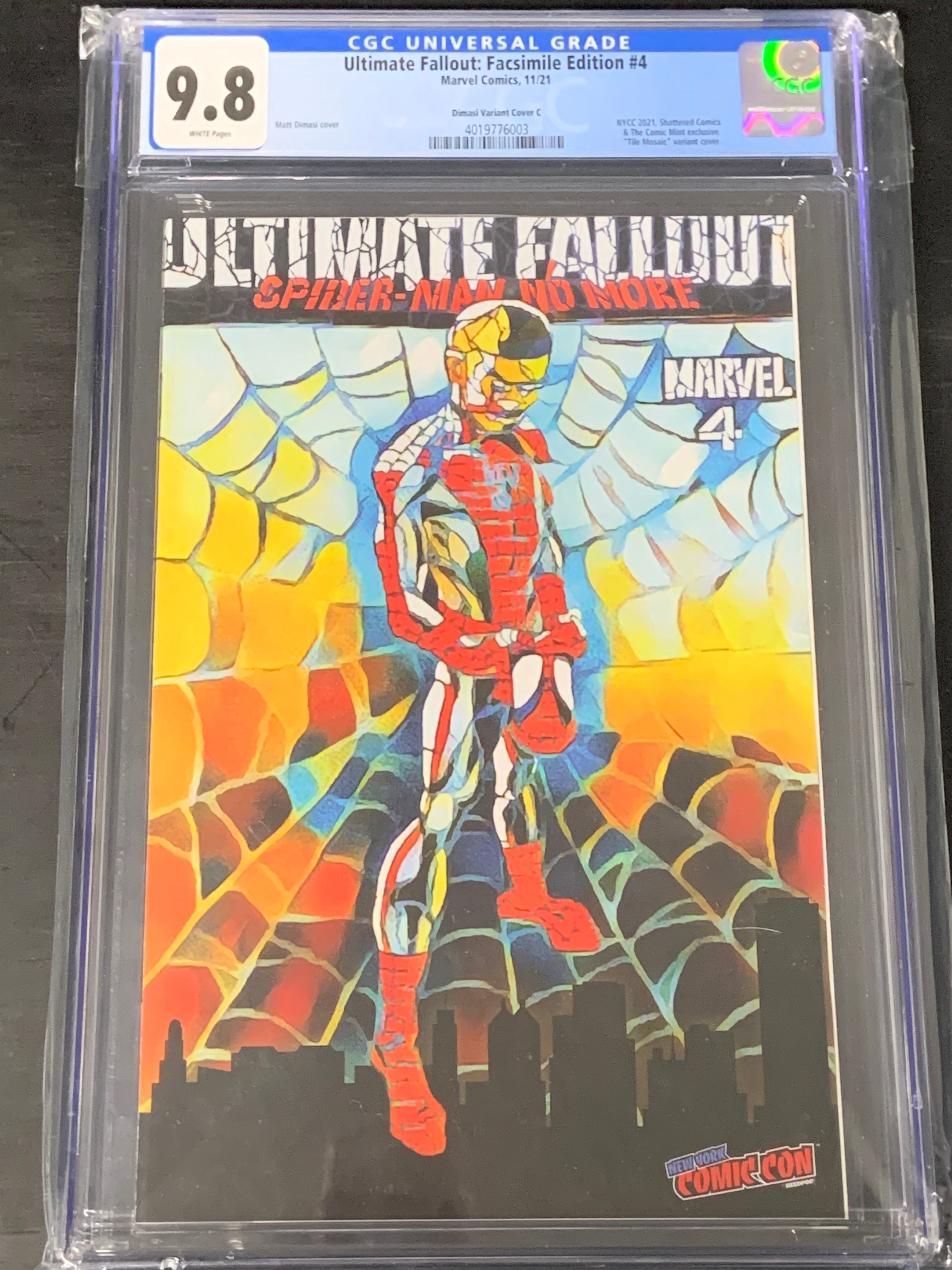 Ultimate Fallout 4 Facsimile Edition Marvel 2021 CGC 9.8 NYCC Dimasi Sunset Mosaic Variant