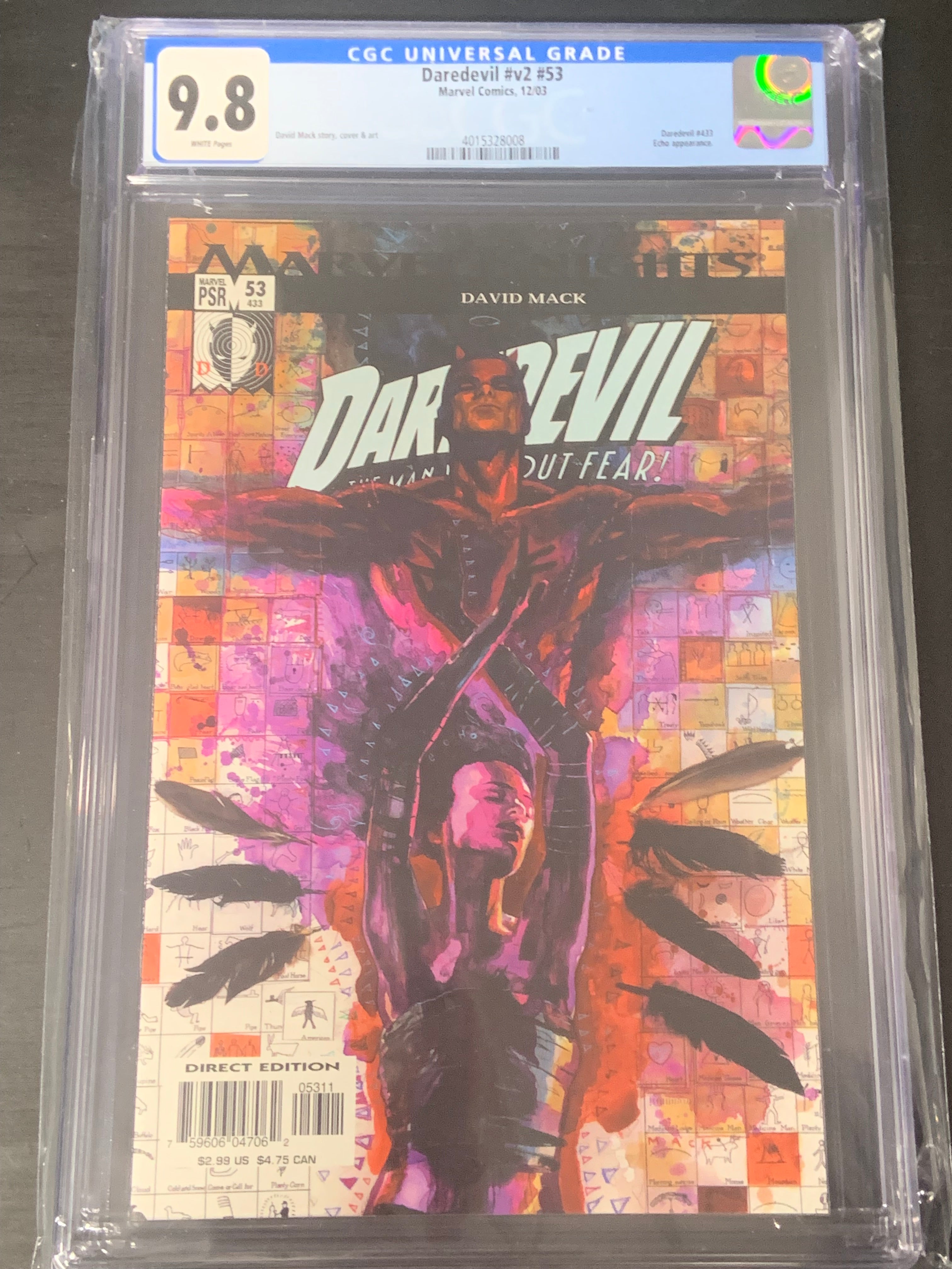 Daredevil 53 Marvel 2003 CGC 9.8 Origin of Echo - Kingpin Kills Crazy Horse
