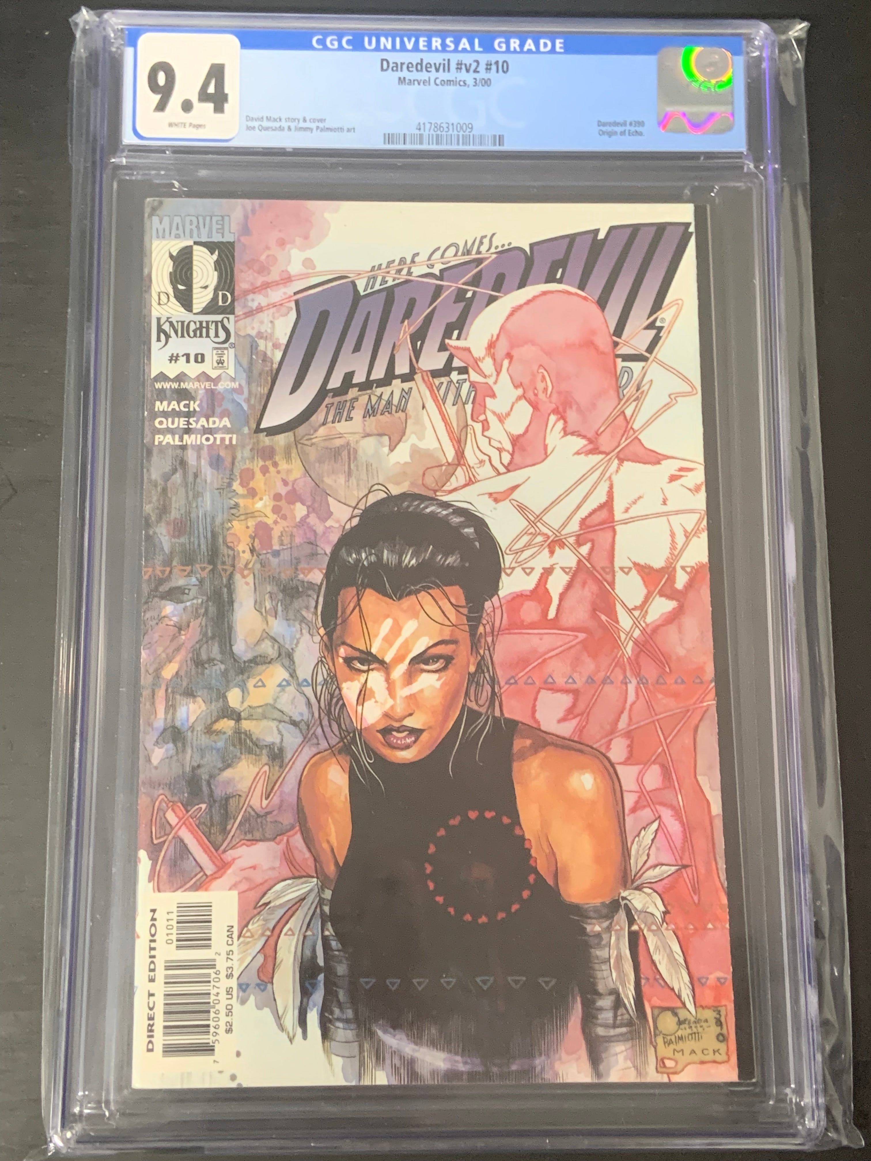 Daredevil 10 Marvel 2000 CGC 9.4 2nd App, origin and 1st Cover of Echo!