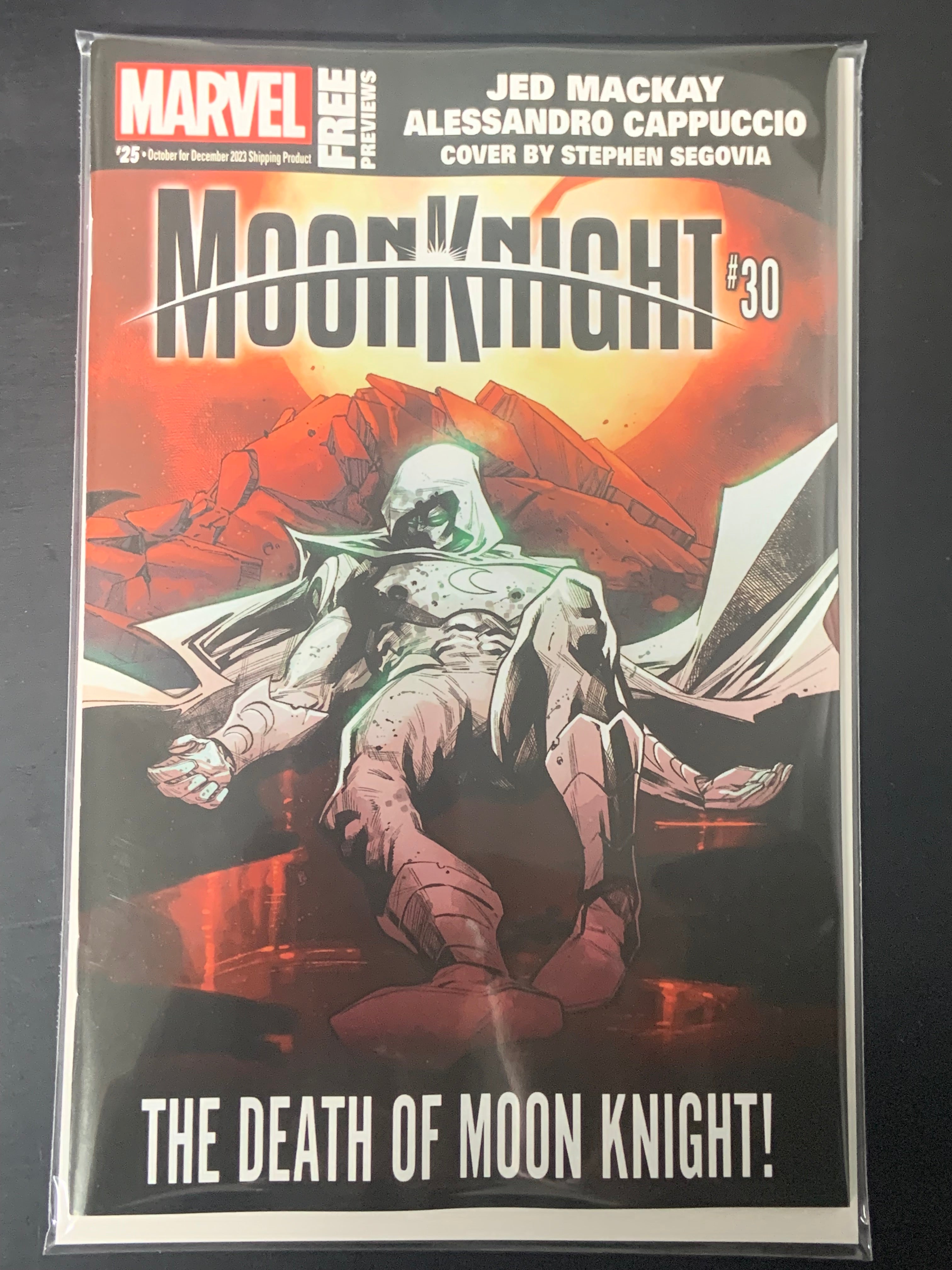 Marvel Previews #25 October 2023 The Death of Moon Knight!