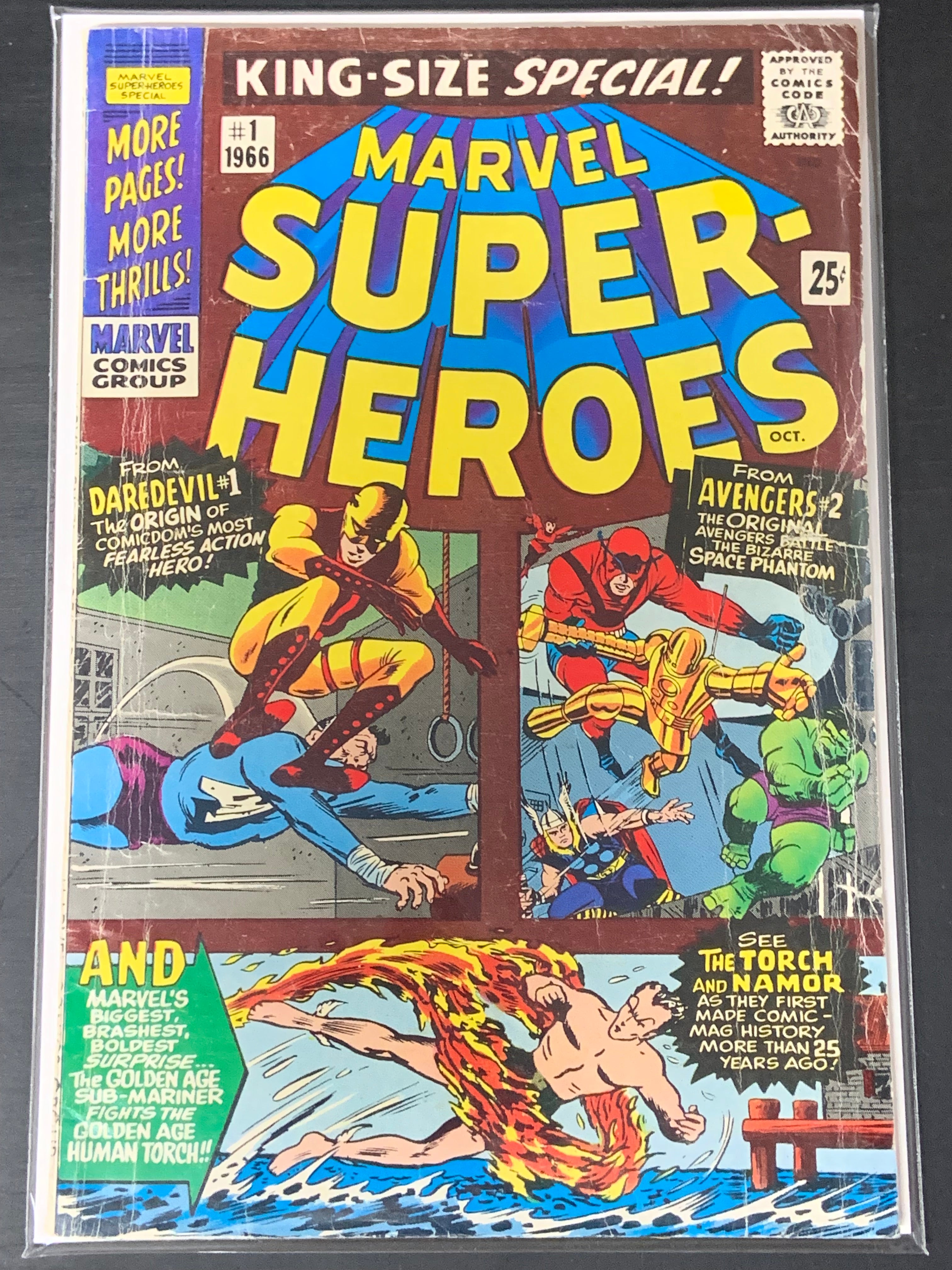 Marvel Super-Heroes 1 1966 1st Daredevil 1 reprint, Marvel's 1st One-Shot