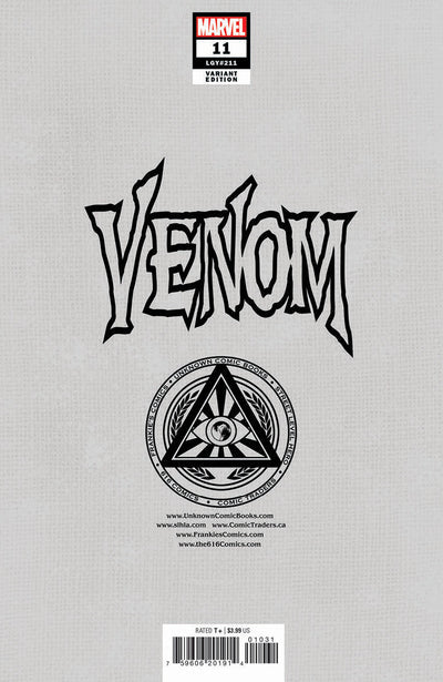 VENOM #11 MARVEL TYLER KIRKHAM EXCLUSIVE