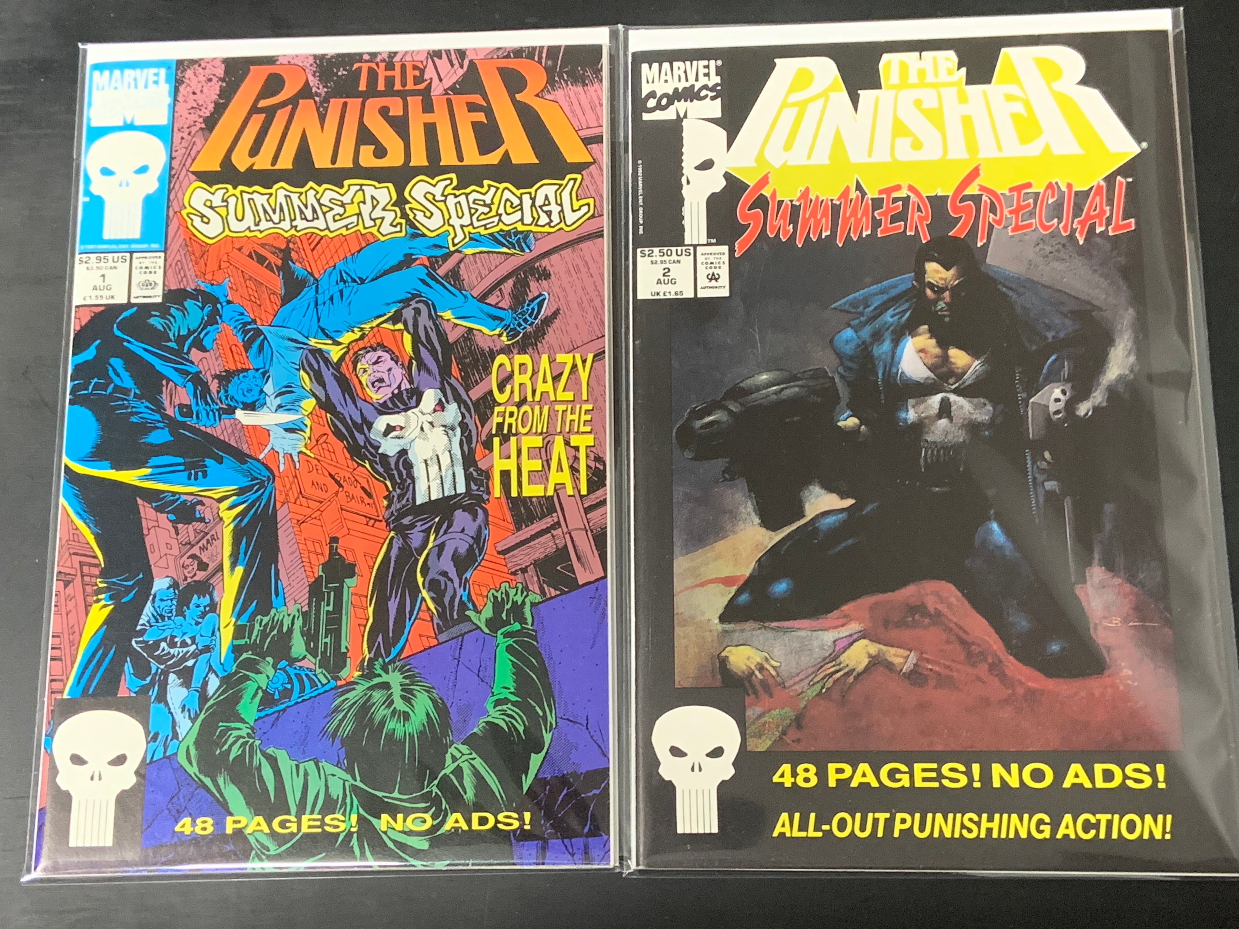 The Punisher Summer Special 1 & 2 Marvel 1991 Set of 2