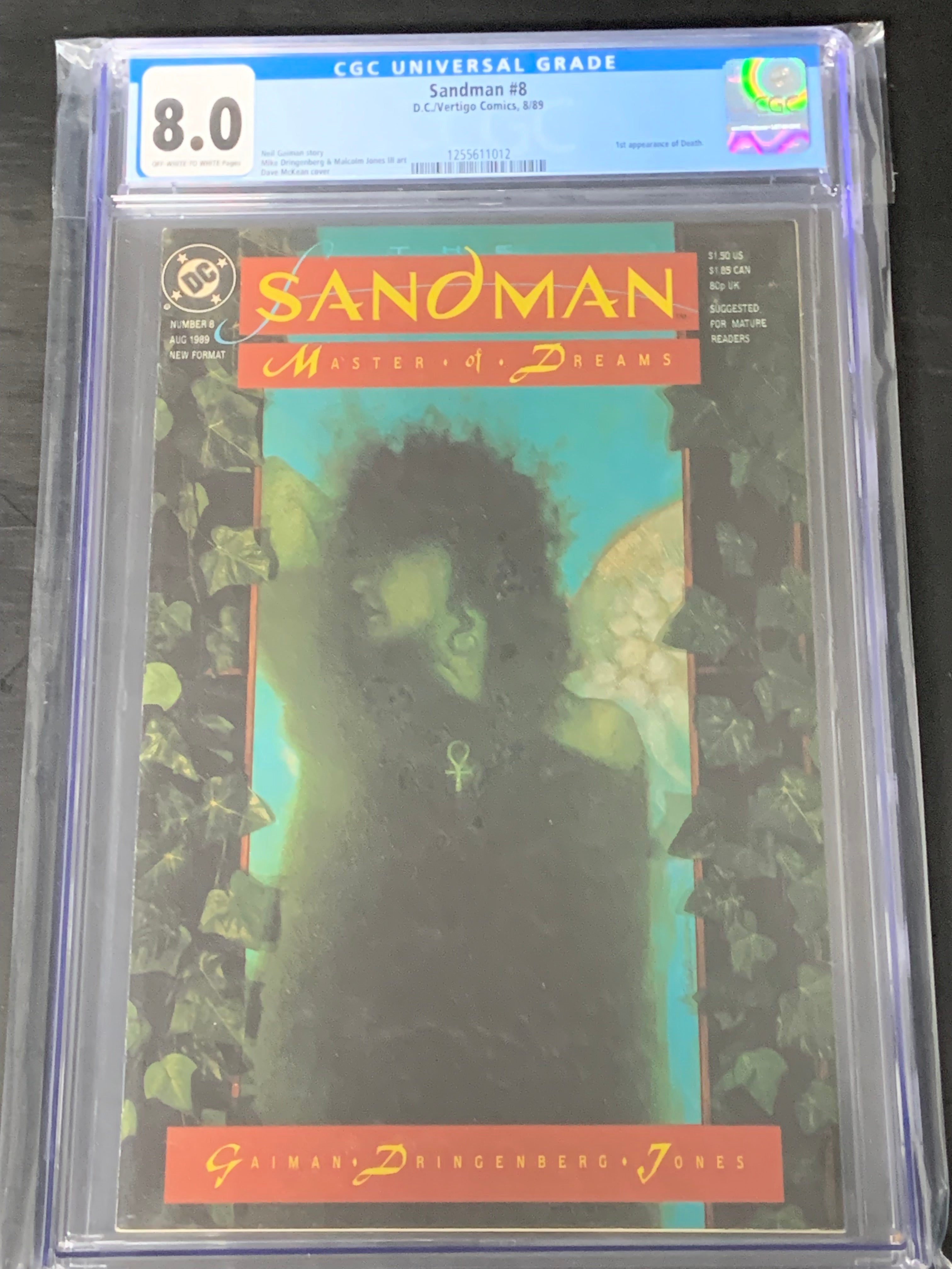 Sandman 8 DC Vertigo 1989 CGC 8.0 1st App of Death