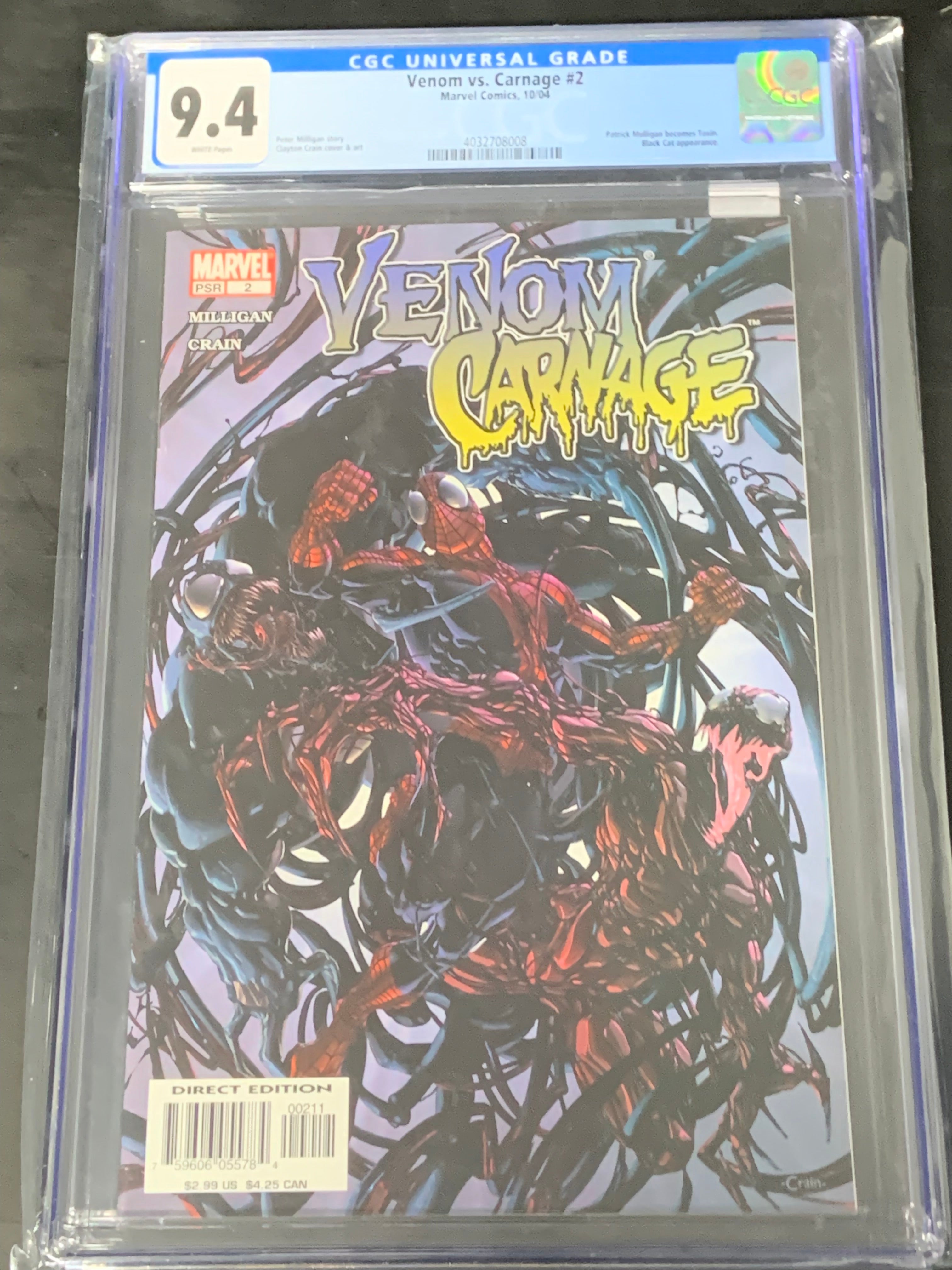 Venom vs Carnage 2 Marvel 2004 CGC 9.4 1st App of Toxin