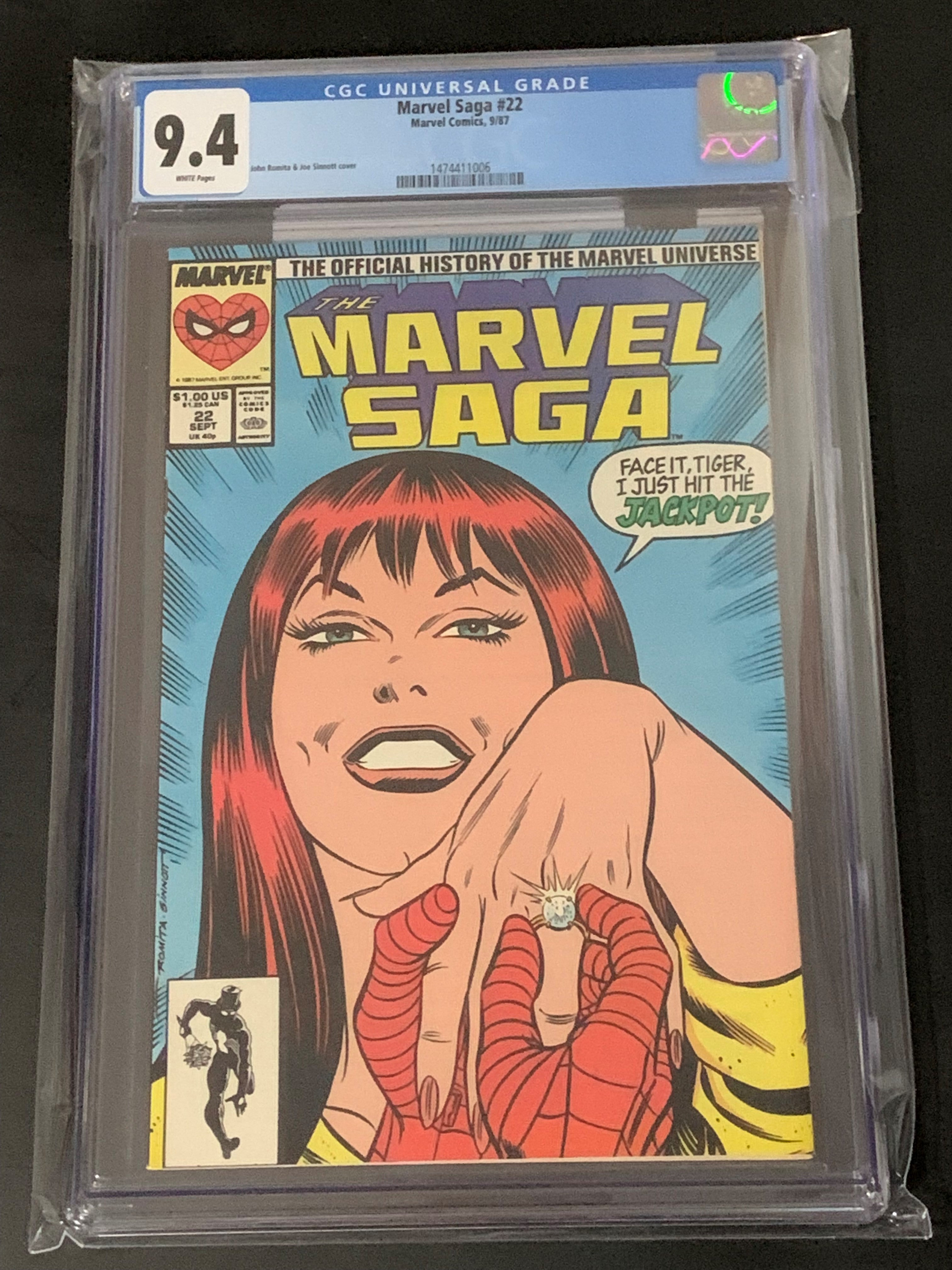 Marvel Saga 22 Marvel 1987 CGC 9.4 Iconic Cover!