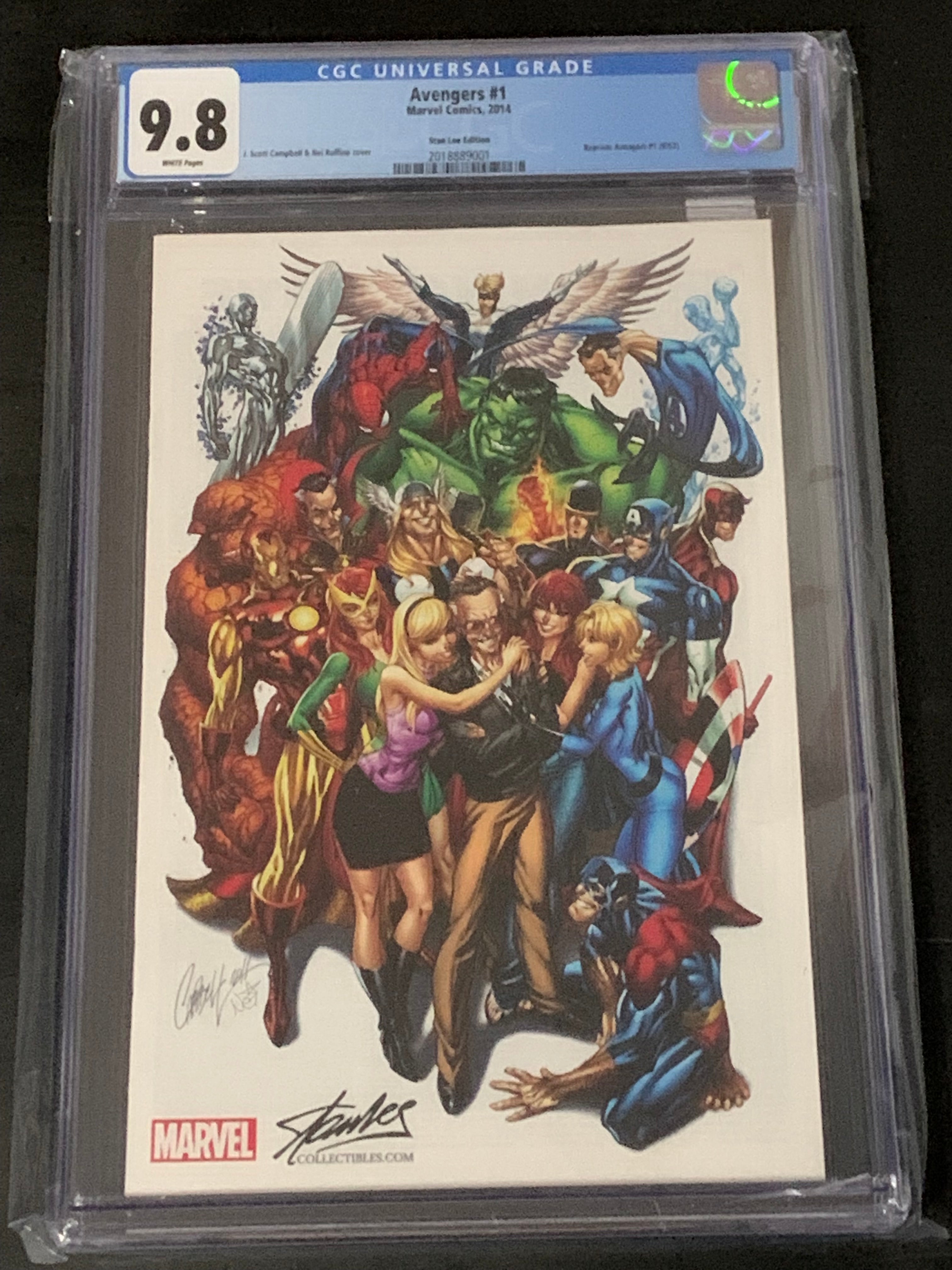 Avengers 1 Marvel 2014 CGC 9.8 J.Scott Campbell Variant Stan Lee