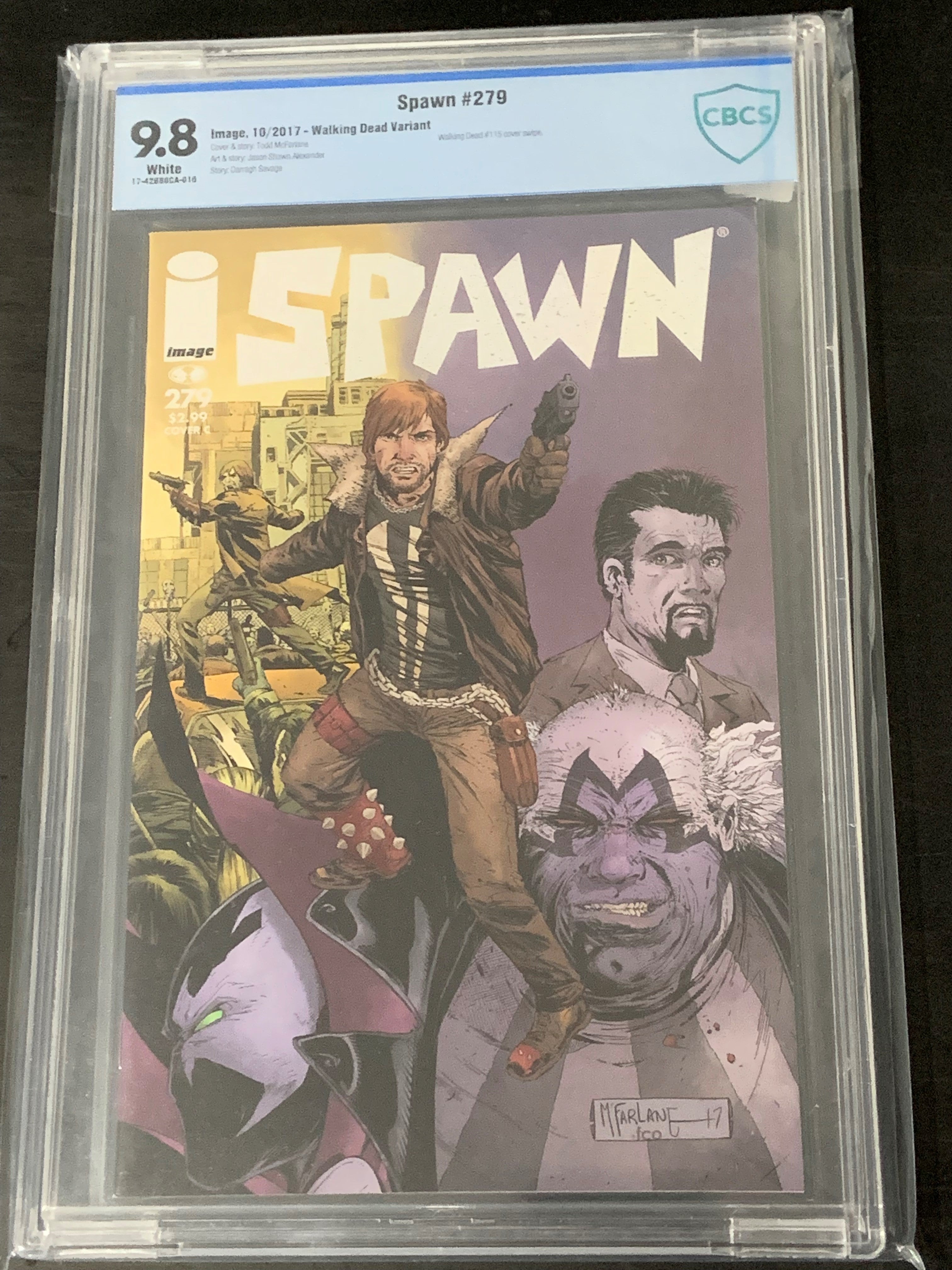 Spawn 279 CBCS 9.8 Todd McFarlane Walking Dead Homage Cover