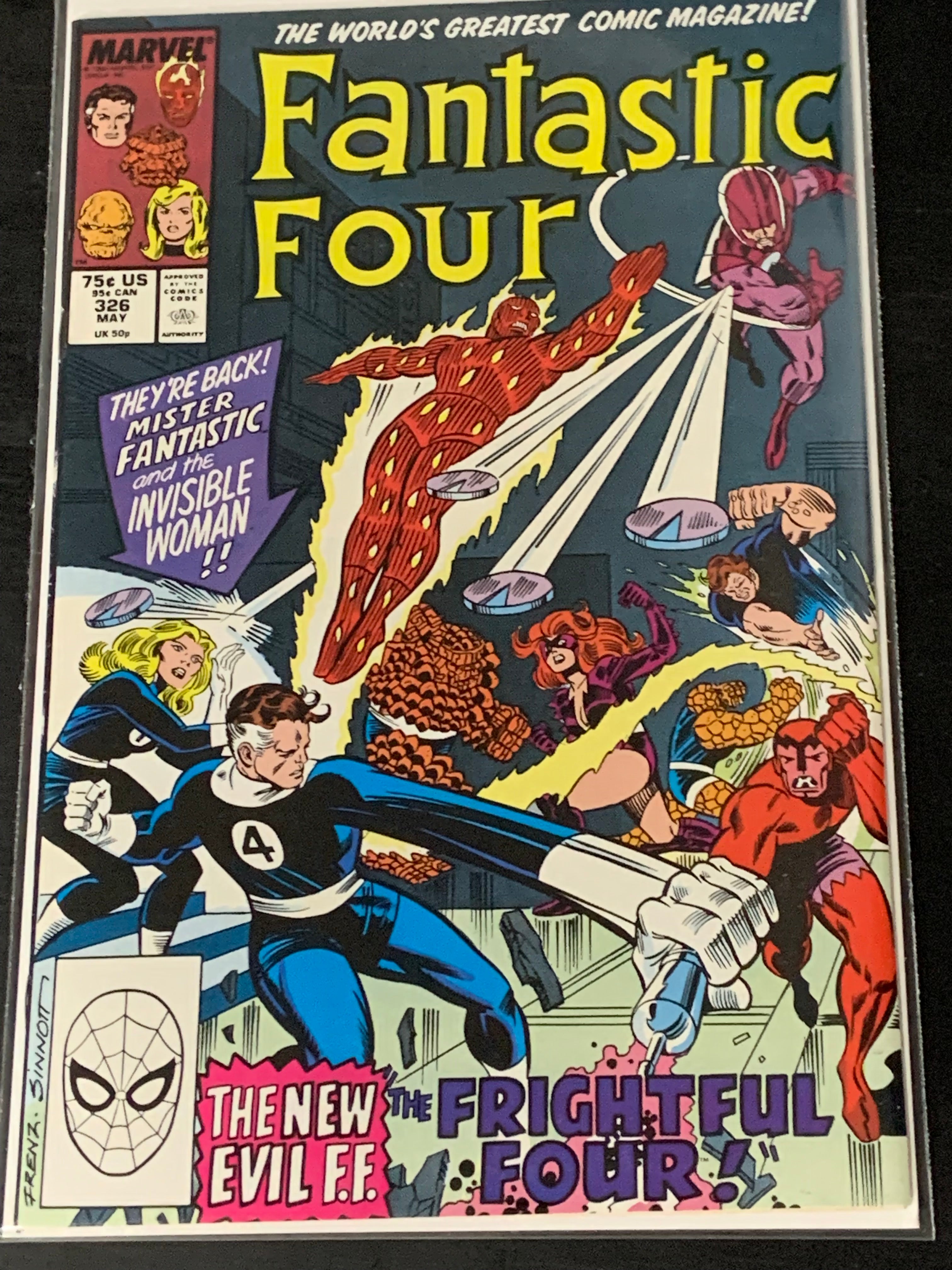 Fantastic Four 326 Marvel 1989 Ben Grimm Returns to Human Form!