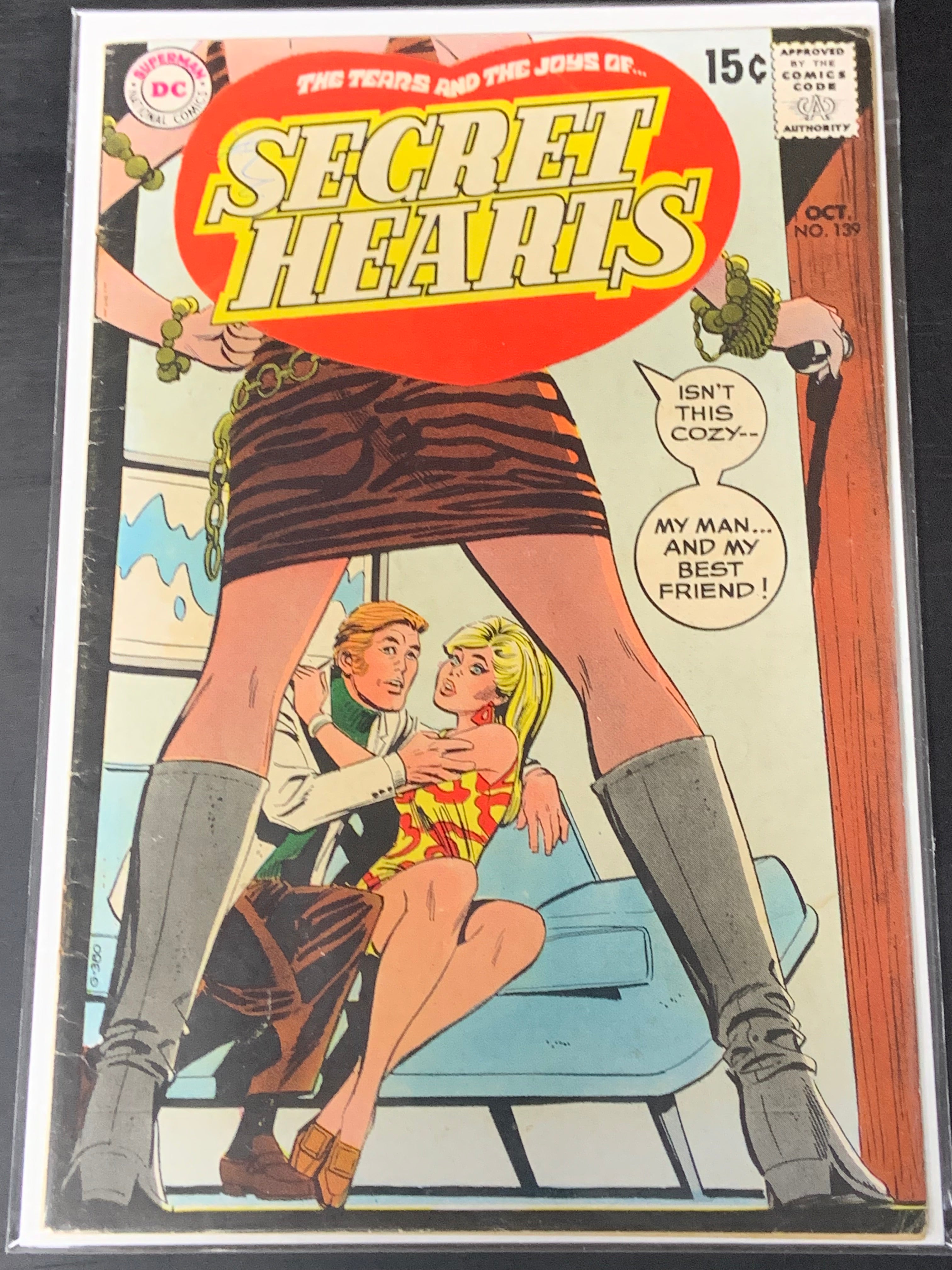 Secret Hearts 139 DC 1969 Silver Age Romance, Great Cover