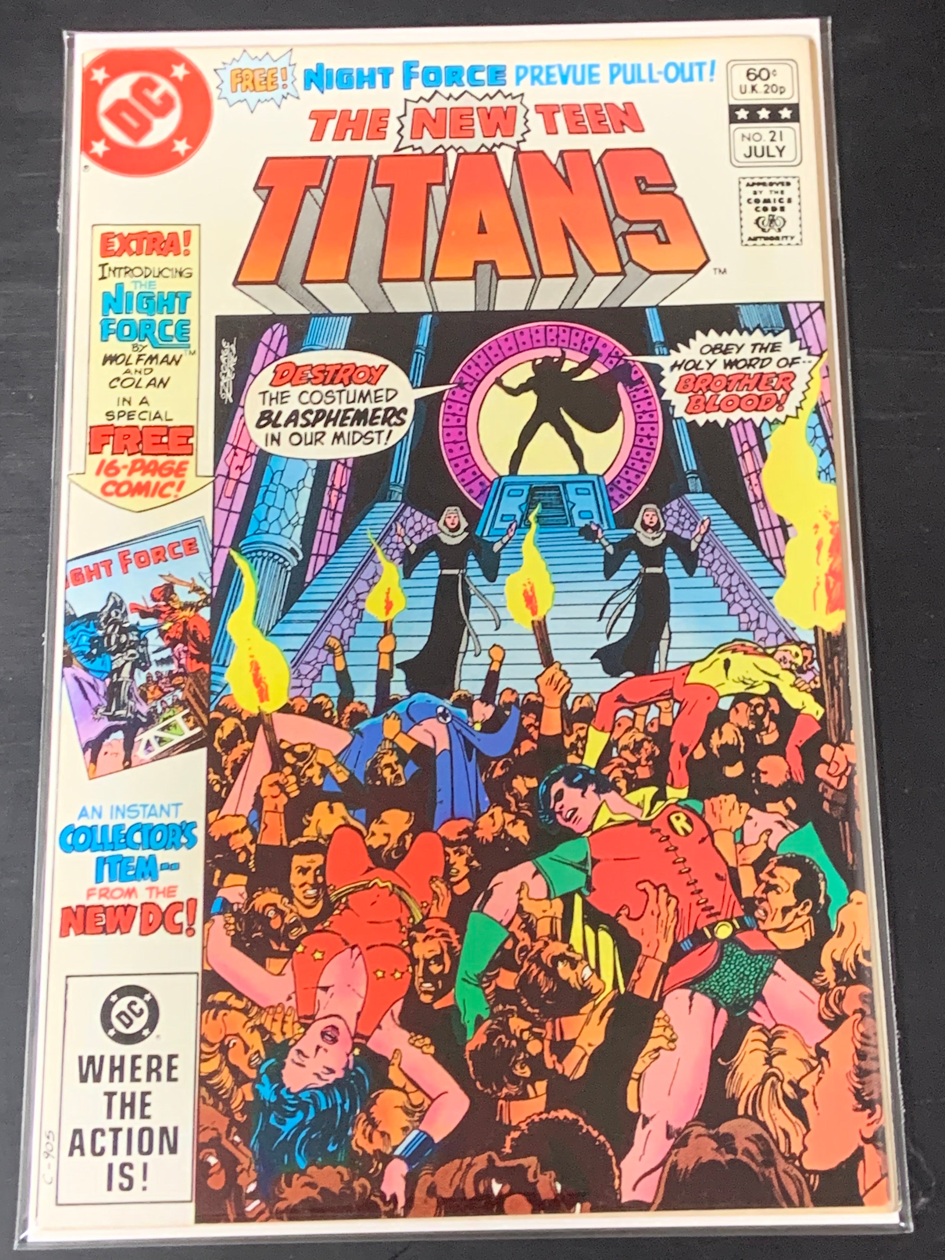 The New Teen Titans 21 DC 1982 1st App of Brother Blood & Mother Mayham