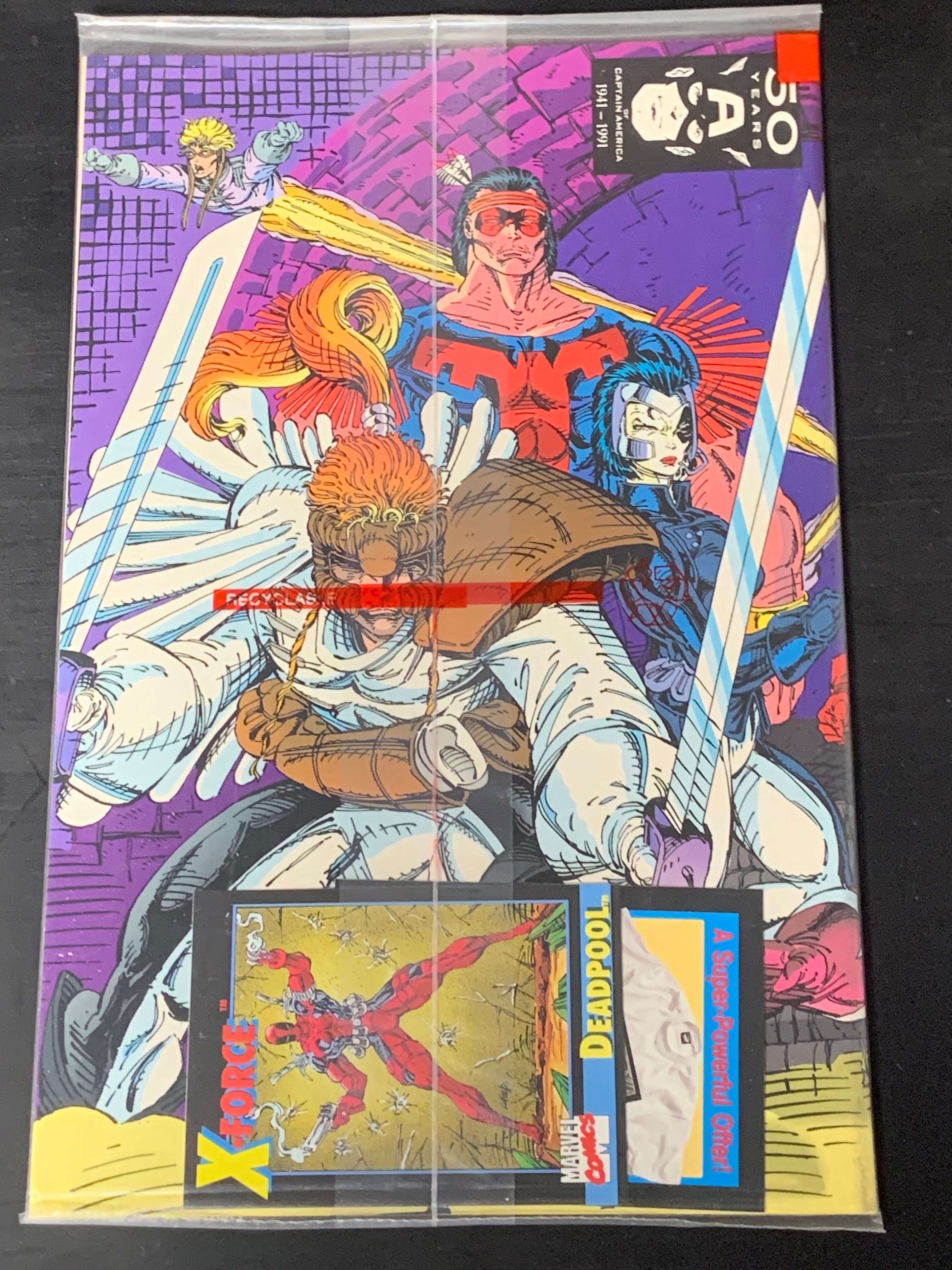 X-Force 1 Marvel 1991 Sealed Polybag with Deadpool Card