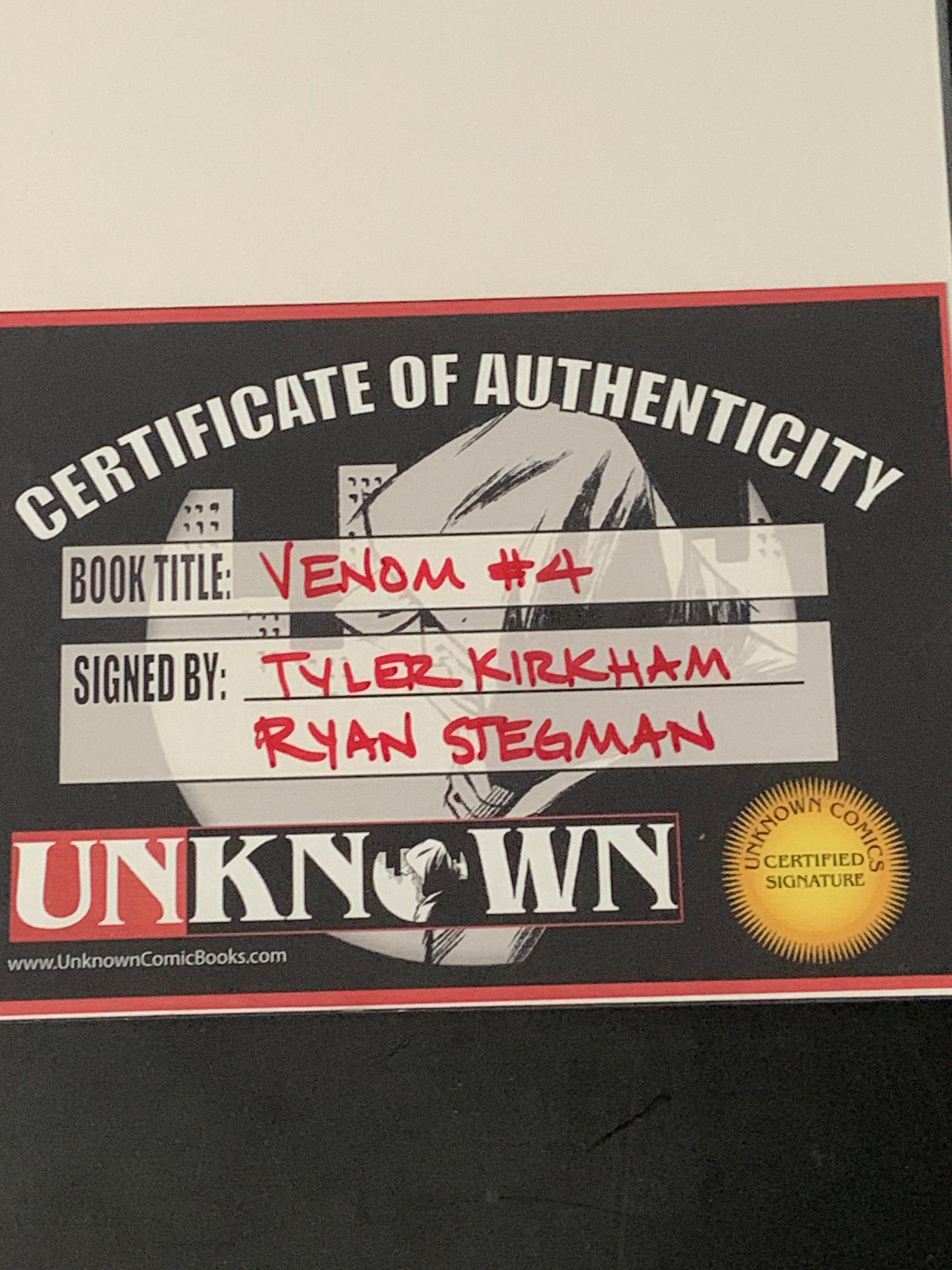 Venom 4 Kirkham Virgin Variant Origin of Knull - Signed