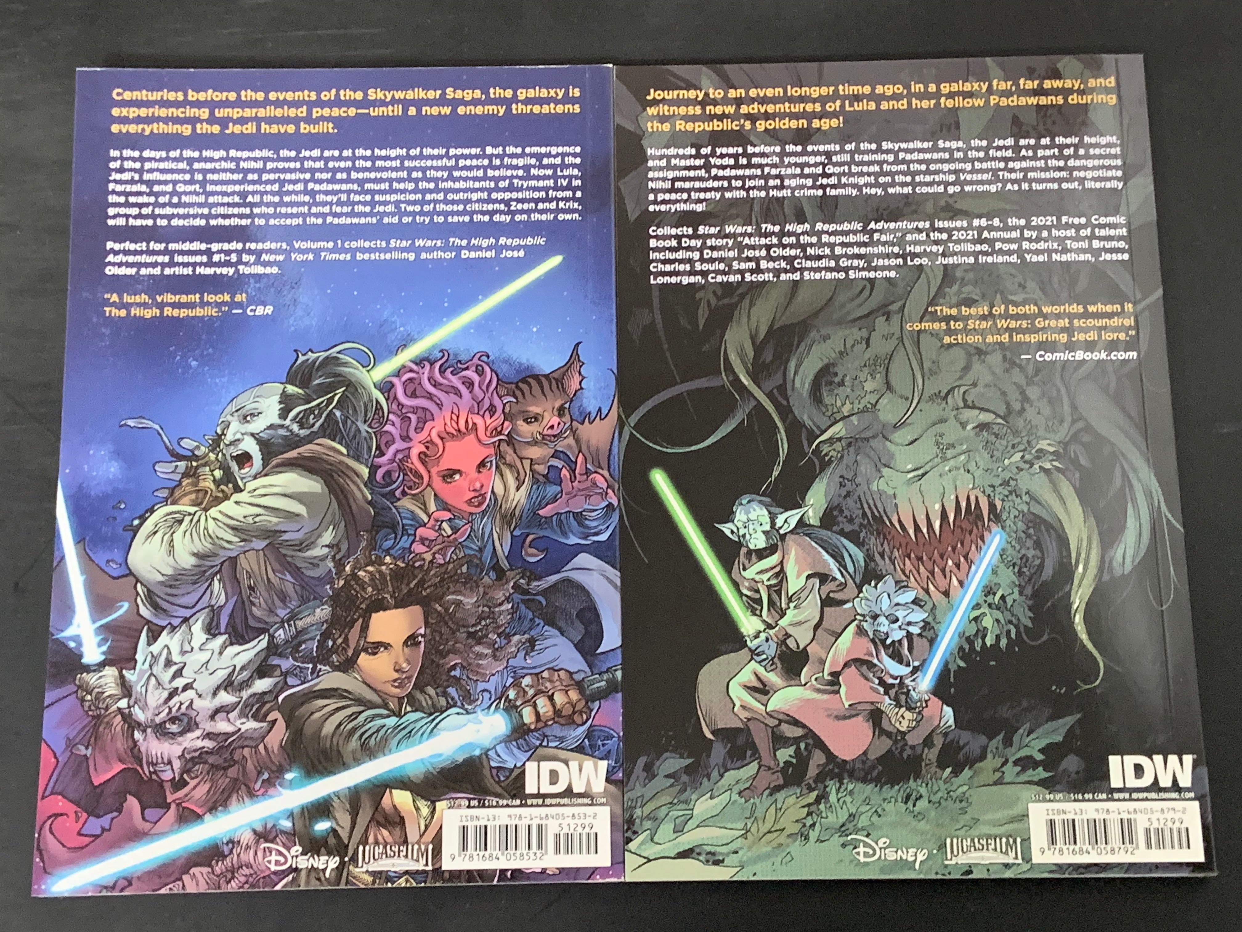 Star Wars The High Republic Adventures Volume 1 & 2 IDW 2021/2022 Trade Paperbacks