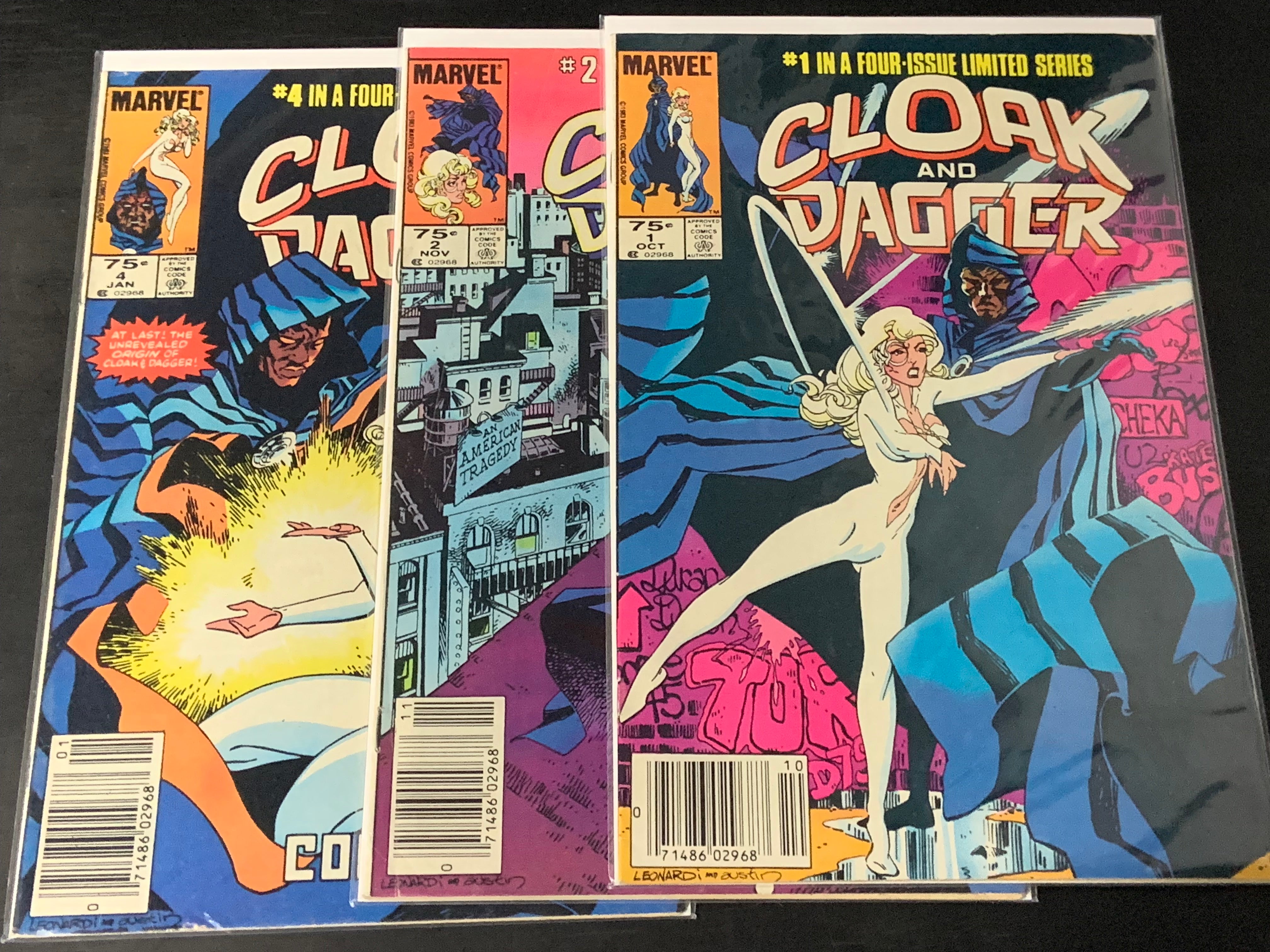 Cloak and Dagger Set 1,2,4 Marvel 1983 All CPV