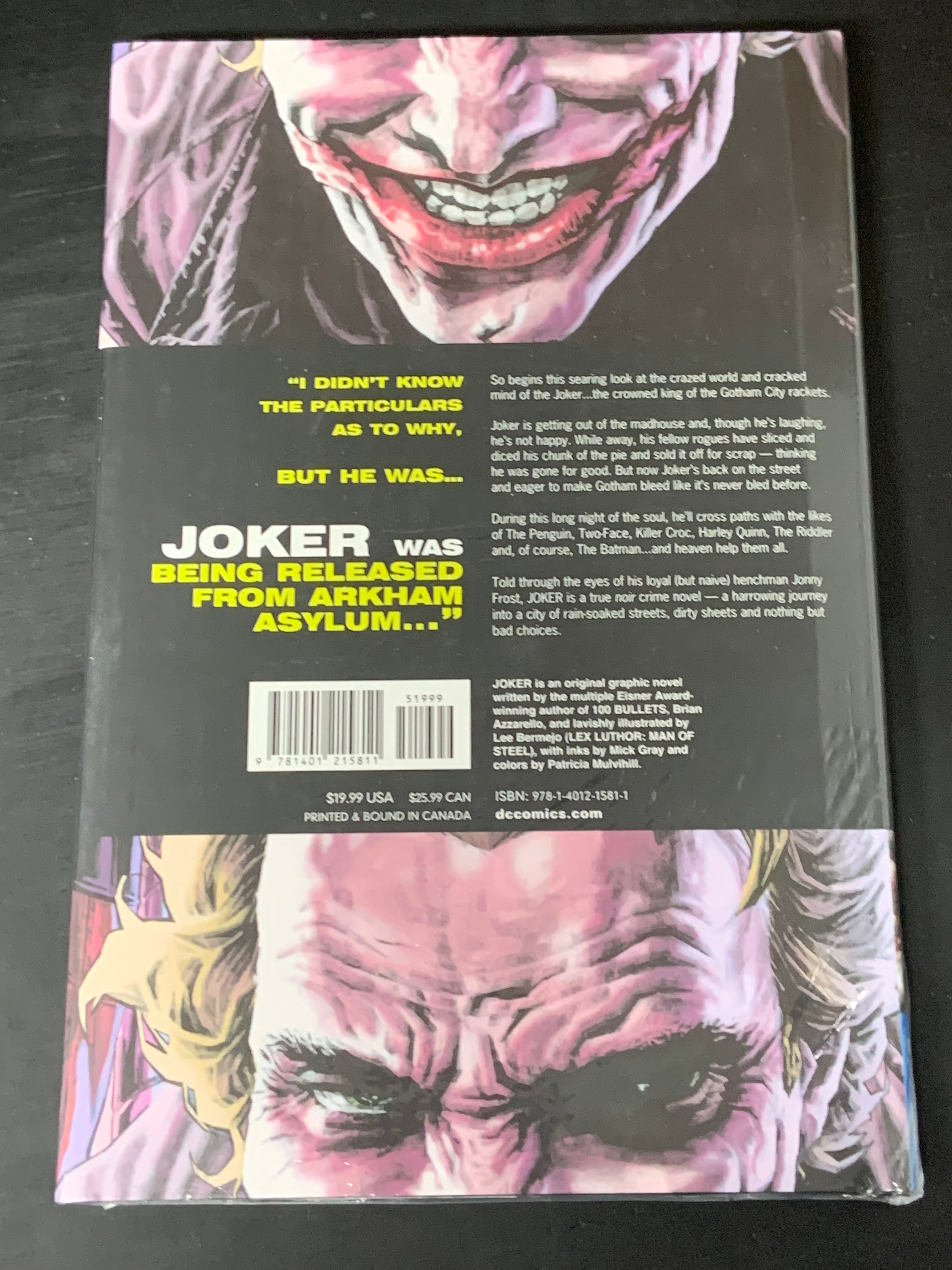 Joker by Brian Azzarello & Lee Bermejo DC Hardcover Sealed