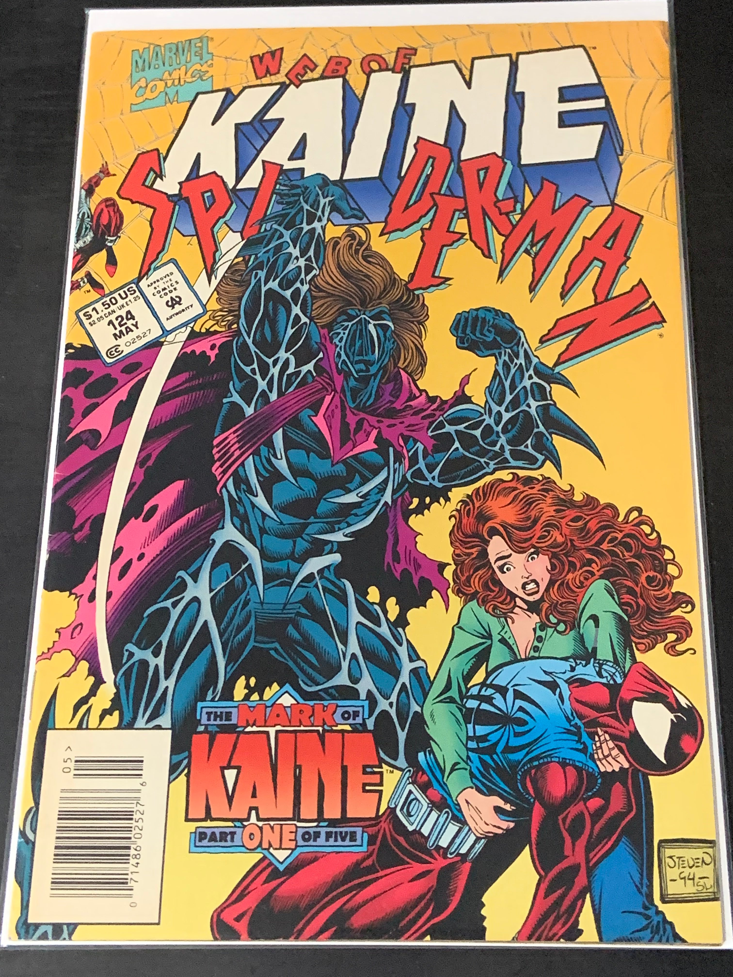 Web of Spider-Man 124 Marvel 1995 Kaine, Scarce Newsstand
