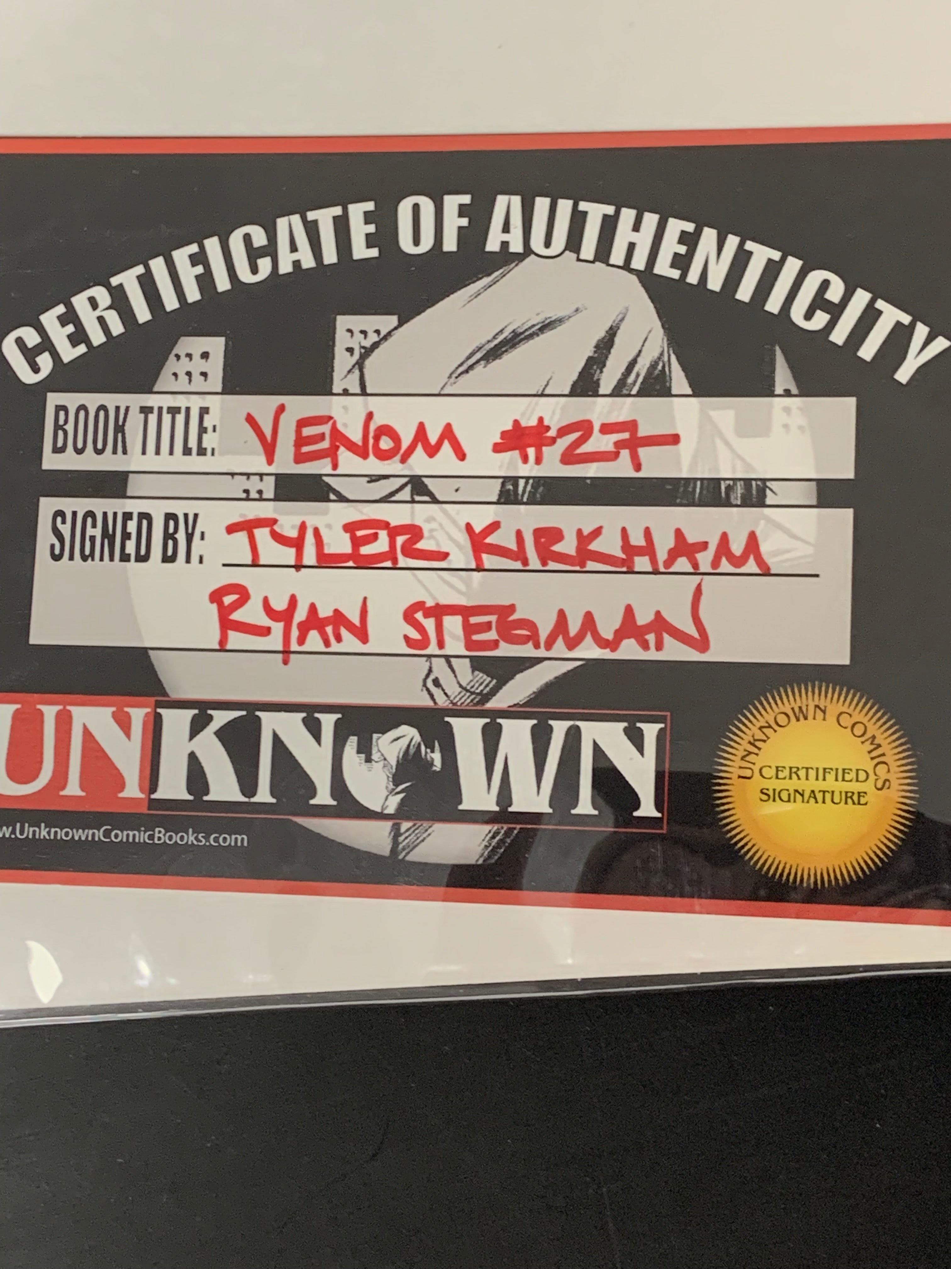 Venom 27 Marvel 2020 Kirkham Virgin Variant Double Signed COA