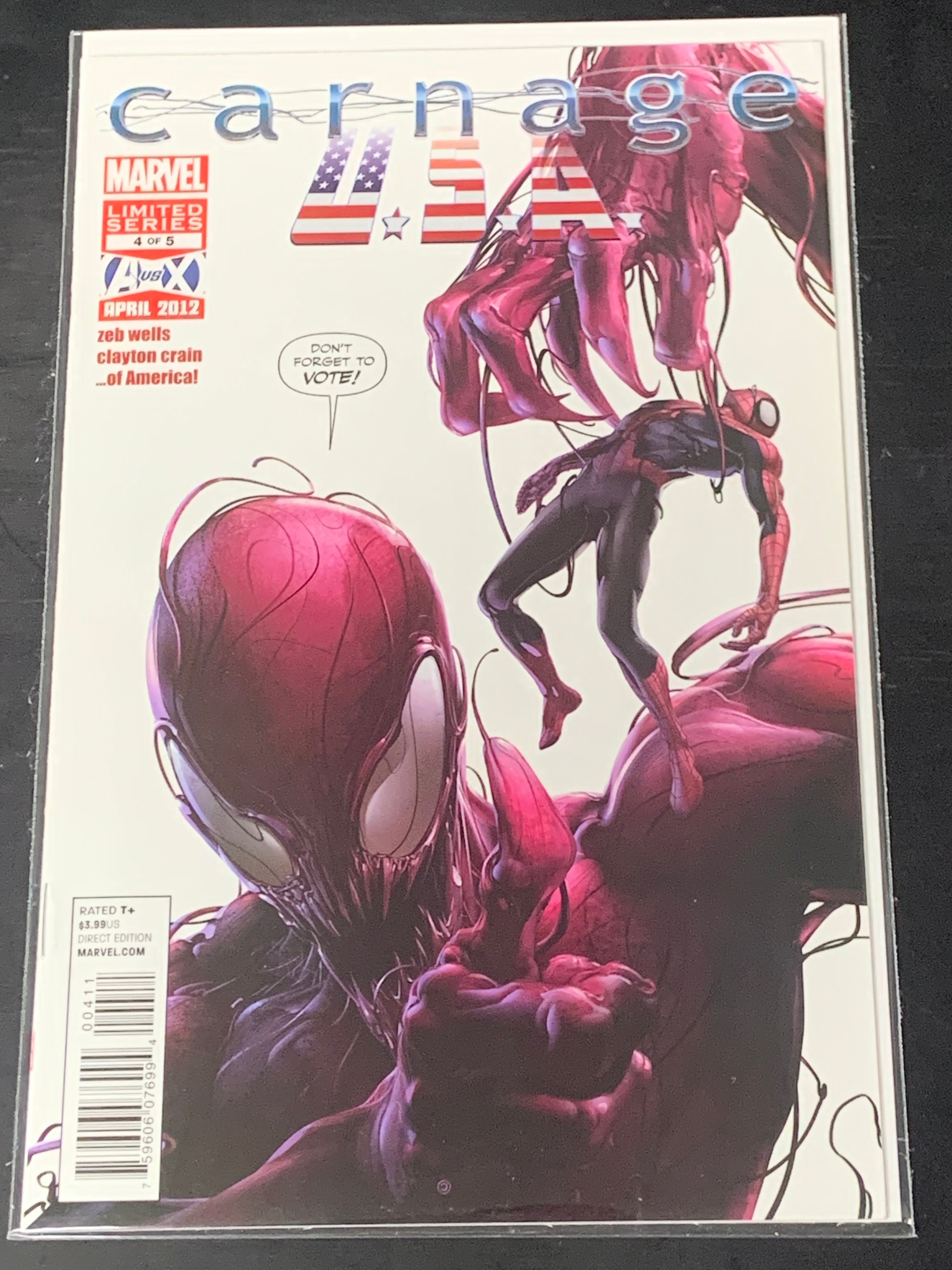 Carnage USA 4 Marvel 2012 Clayton Crain Cover and Art