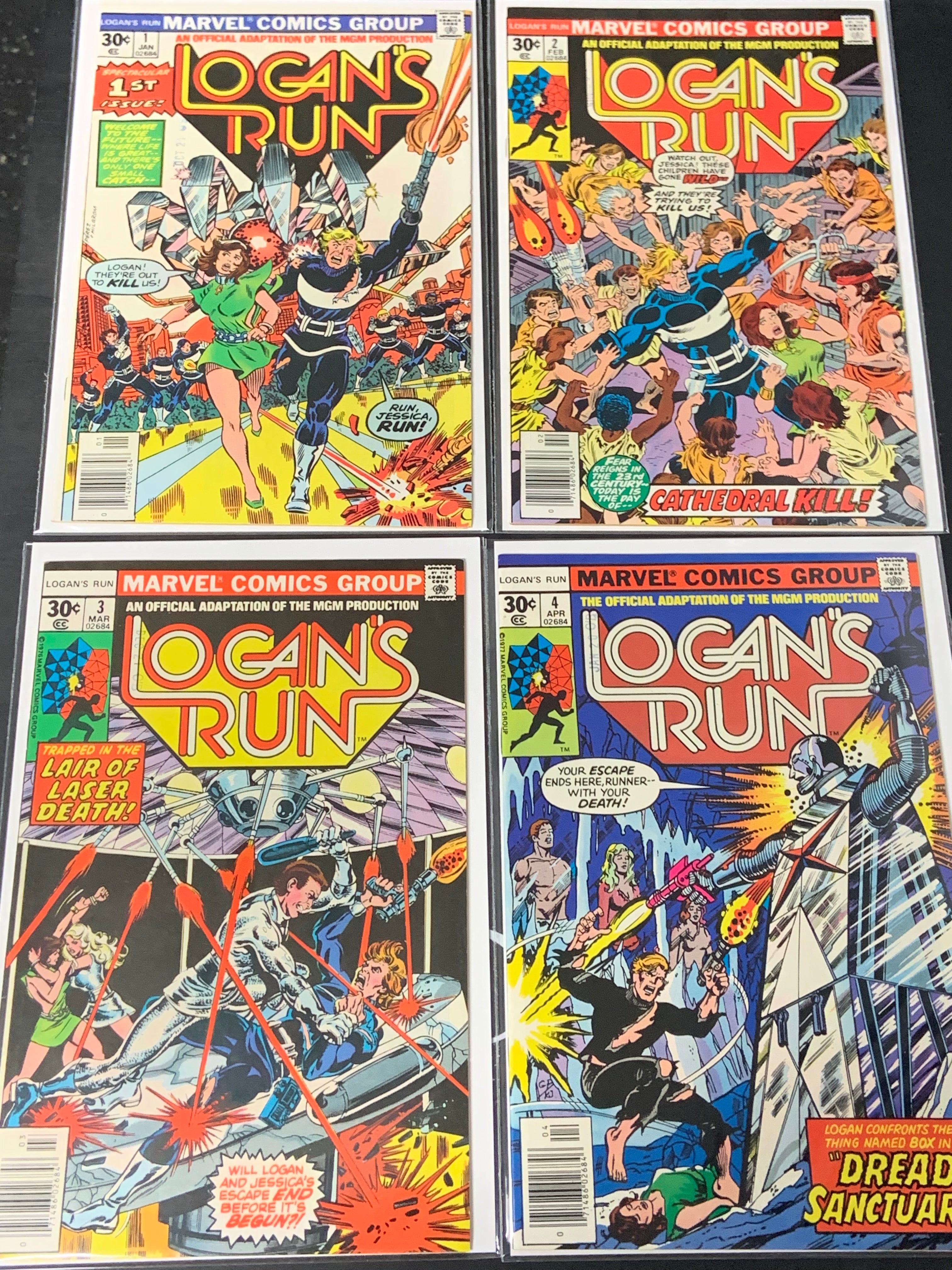 Logans Run 1 - 6 Set Marvel 1977 1st Solo Thanos
