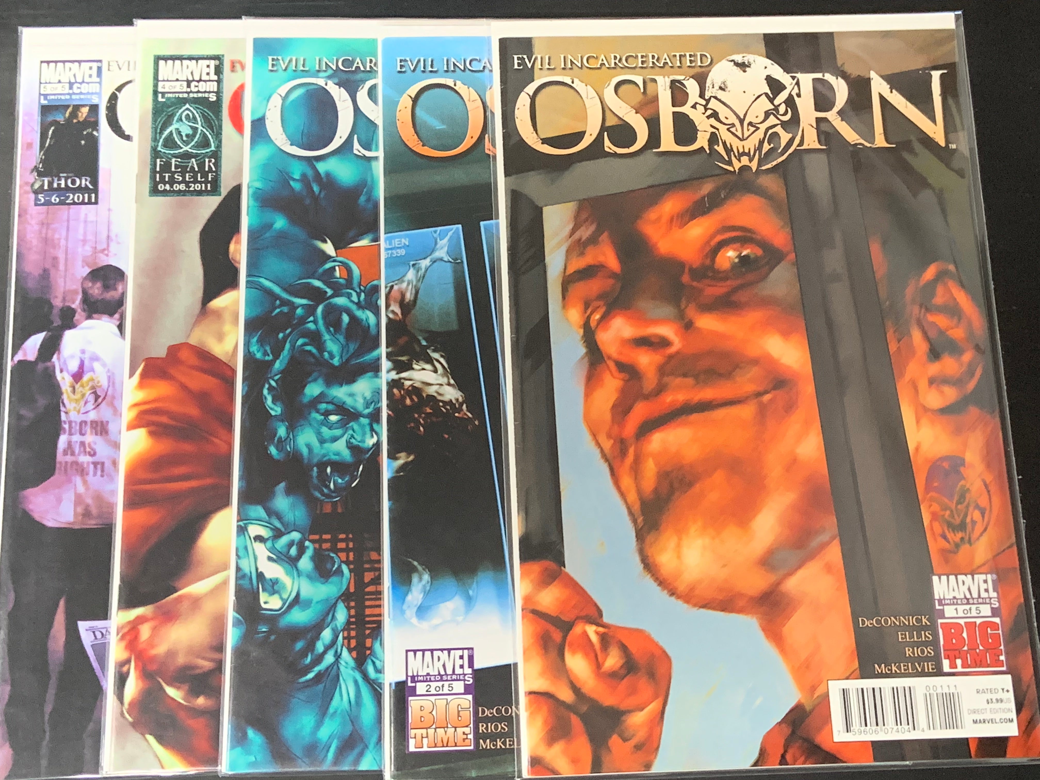 Evil Incarcerated Osborn 1,2,3,4,5 Marvel 2011 Set of 5 1st App of Toxie Doxie
