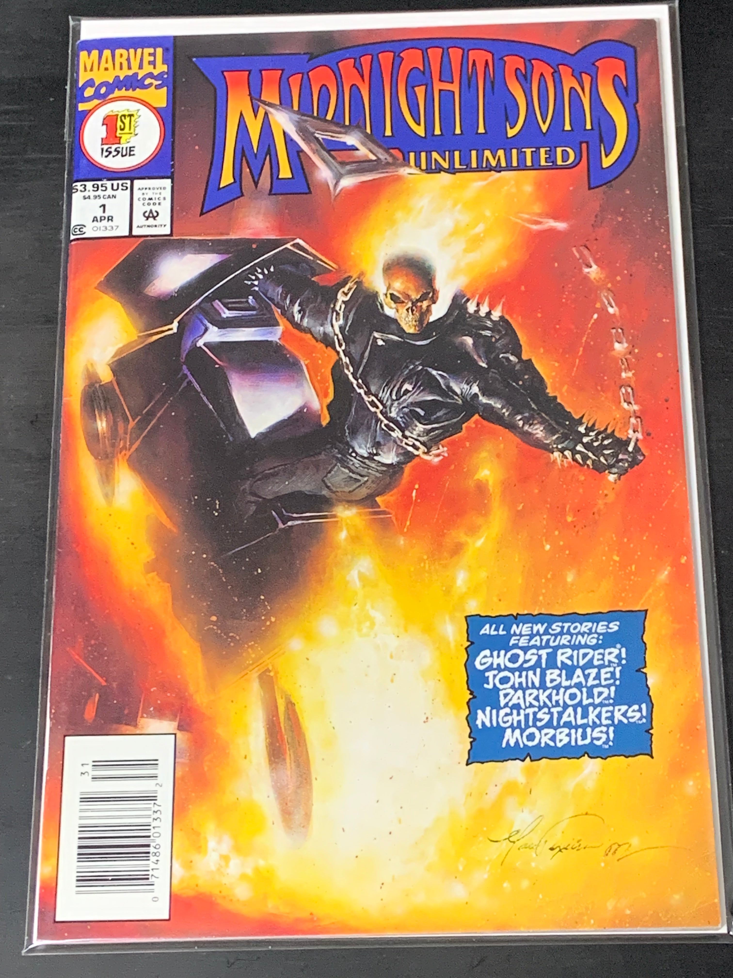 Midnight Sons Unlimited 1 1993 1st App of Harvester Scarce Newsstand