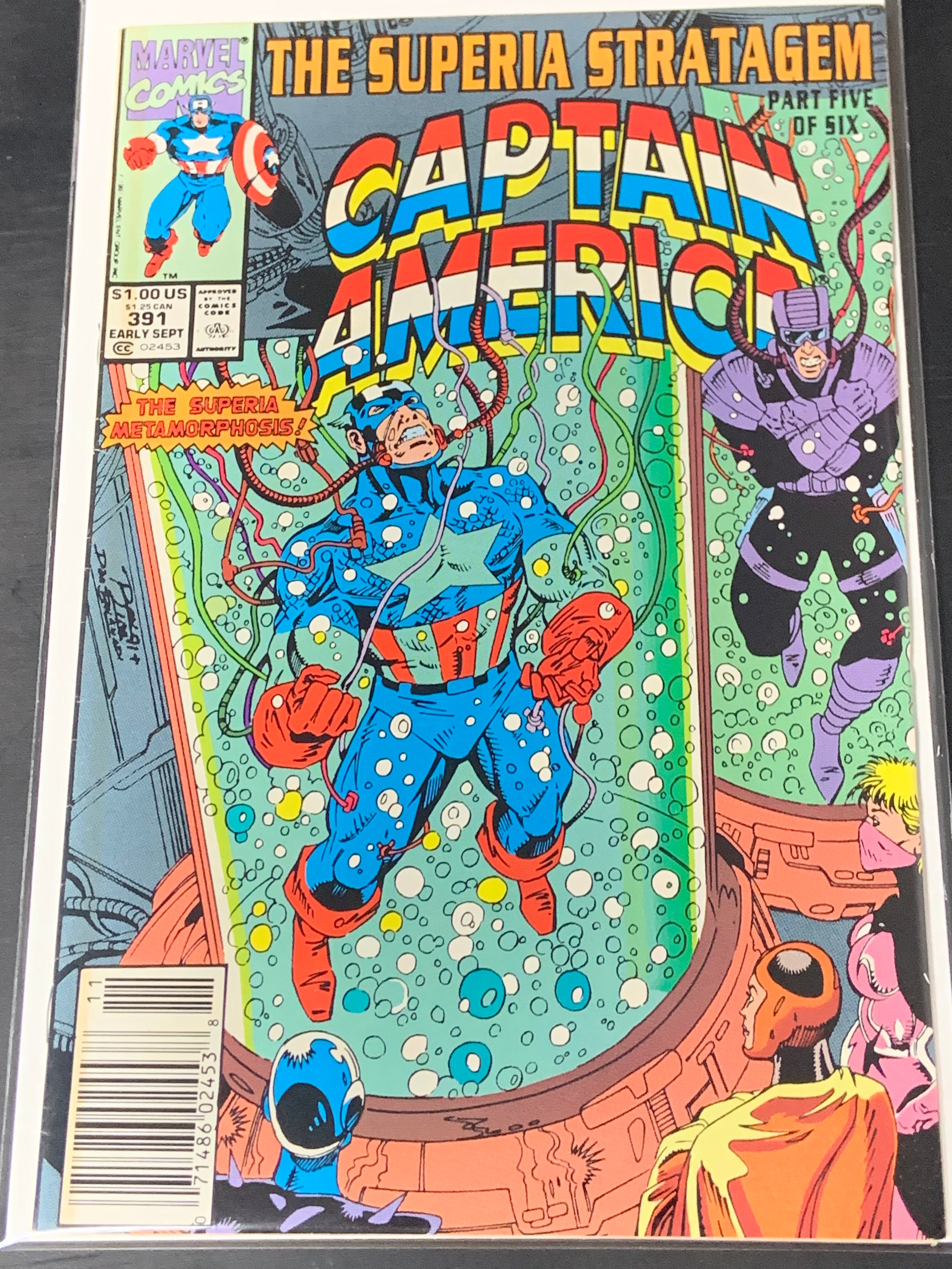 Captain America 391 1991 Newsstand 2nd App of Superia