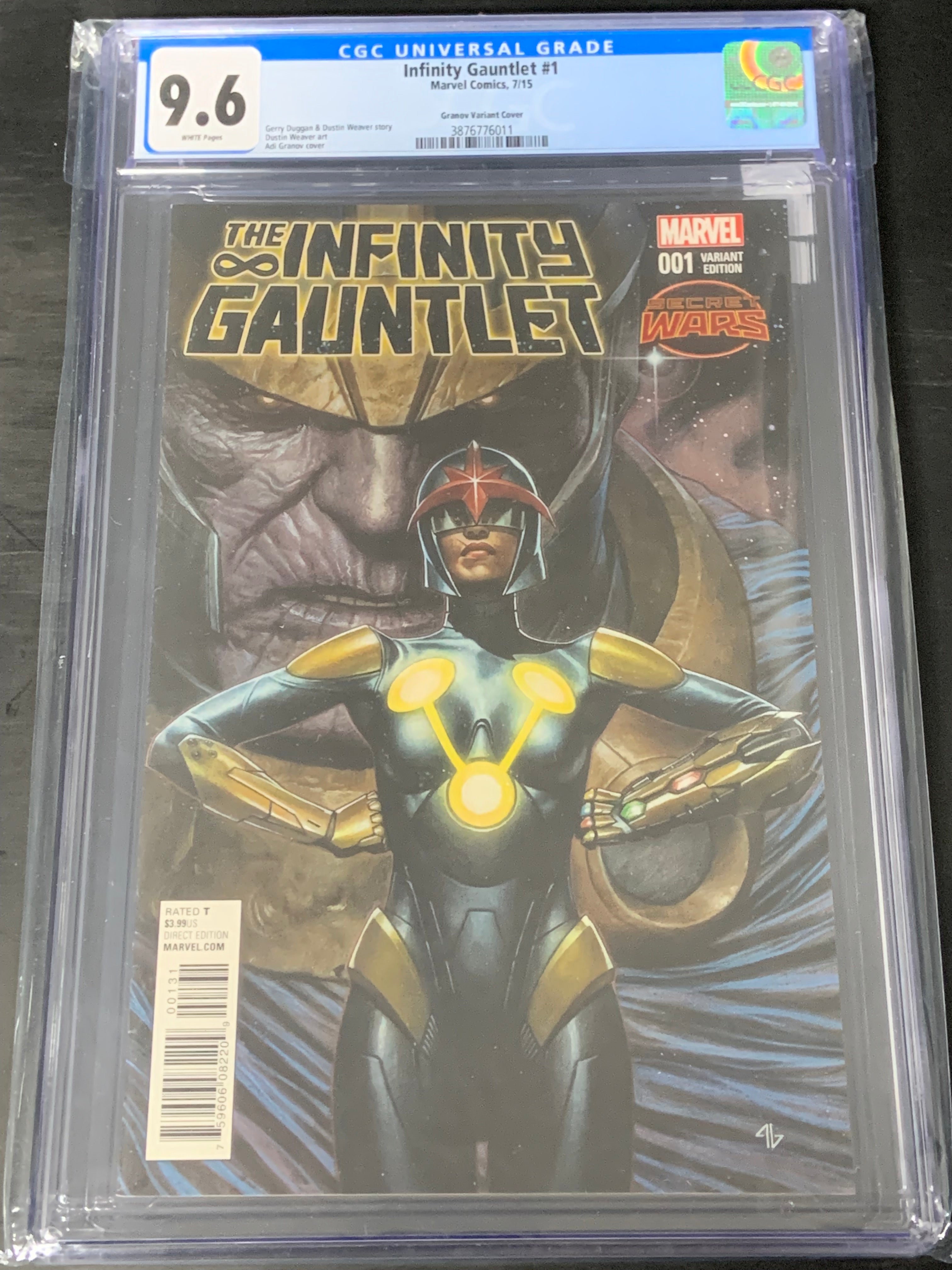 Inifnity Guantlet 1 2015 CGC 9.6 1:15 Adi Granov Variant, 1st App of Anwen Bakian