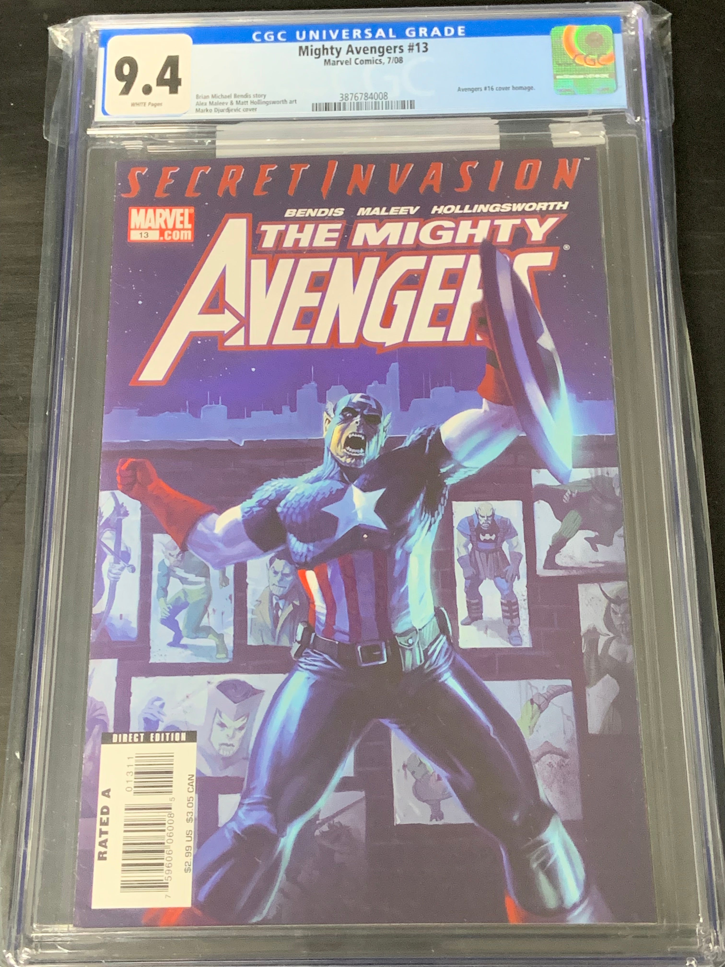 Mighty Avengers 13 2008 CGC 9.4 1st App of the Secret Warriors