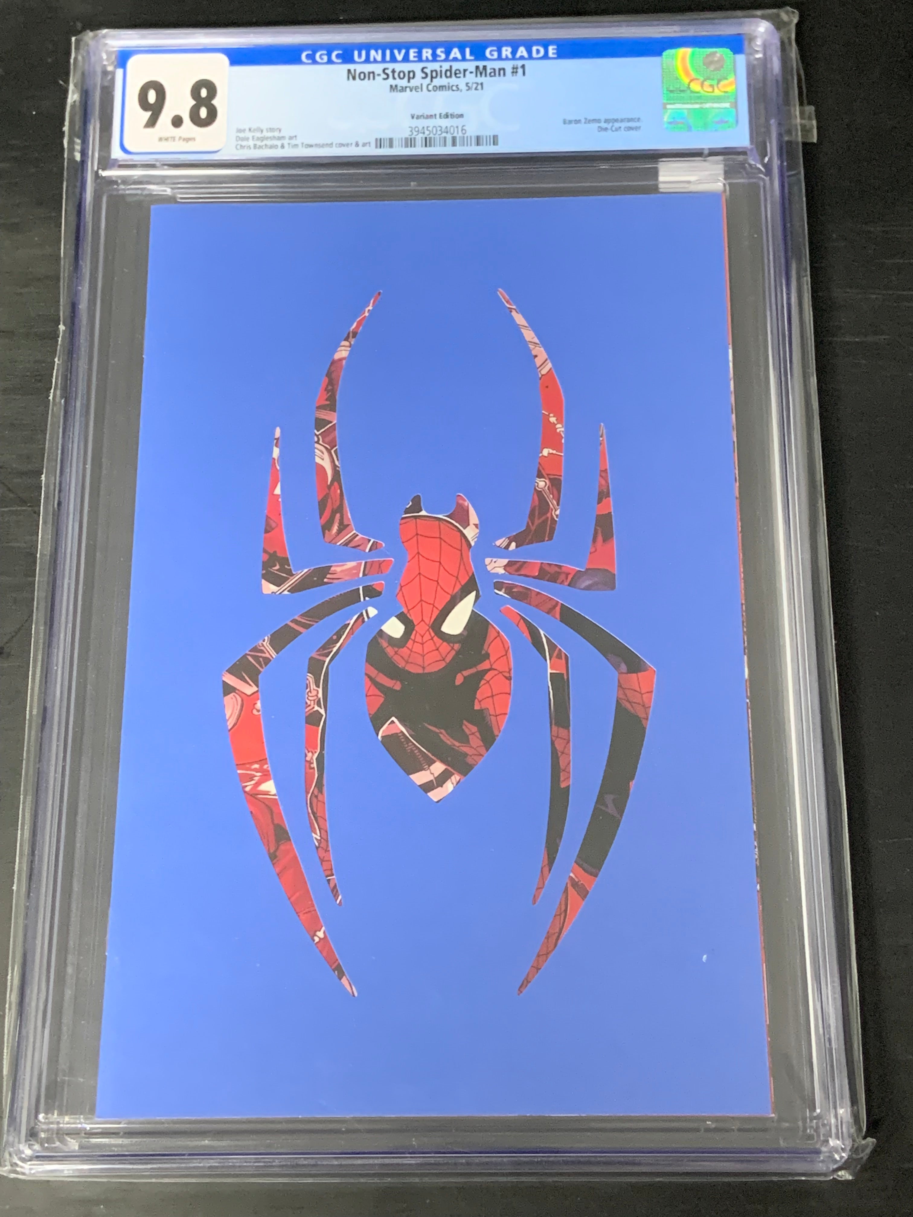Non-Stop Spider-Man 1 2021 CGC 9.8 Virgin Die Cut Variant
