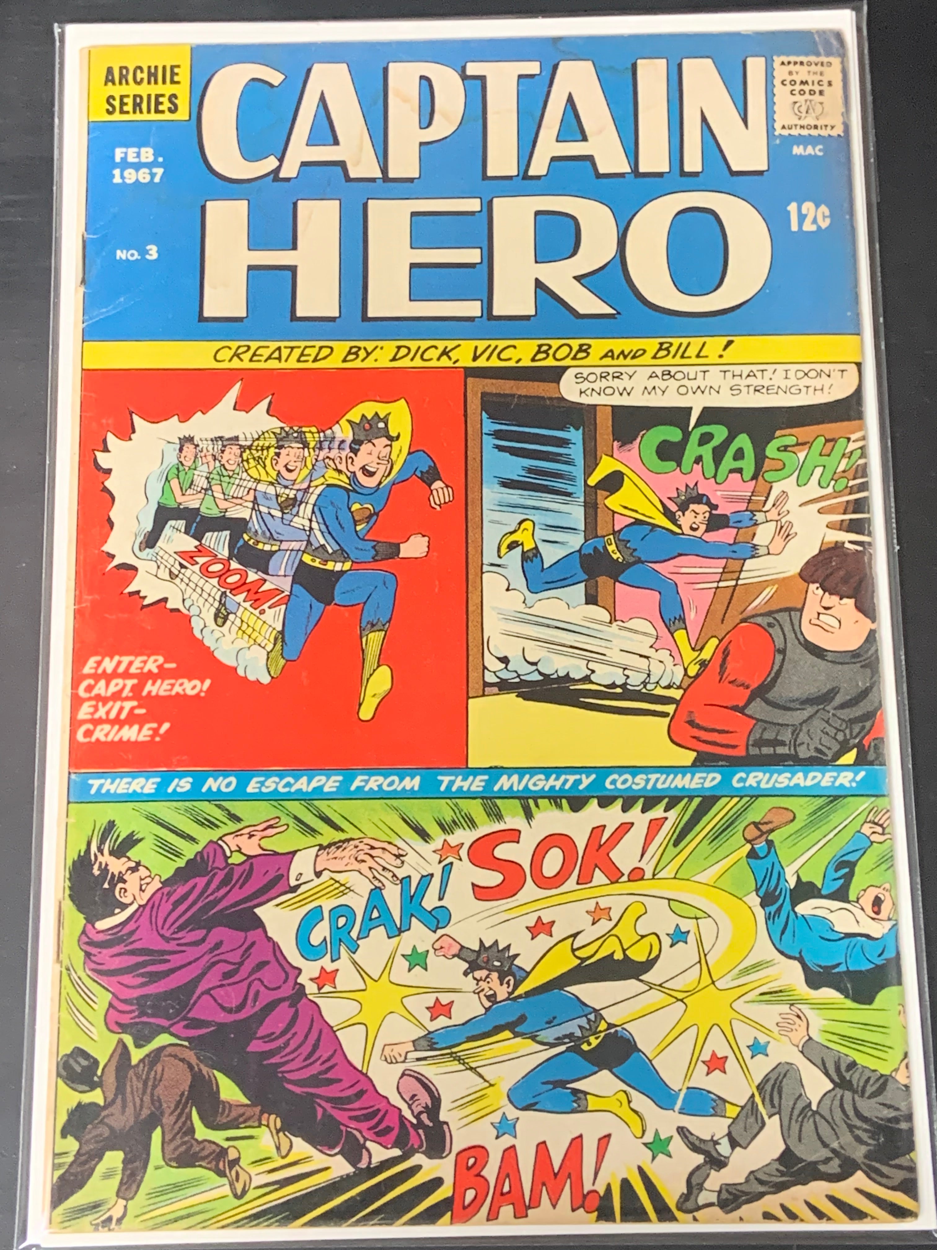 Captain Hero 3 Archie 1967 3rd App of Jughead as Captain Hero
