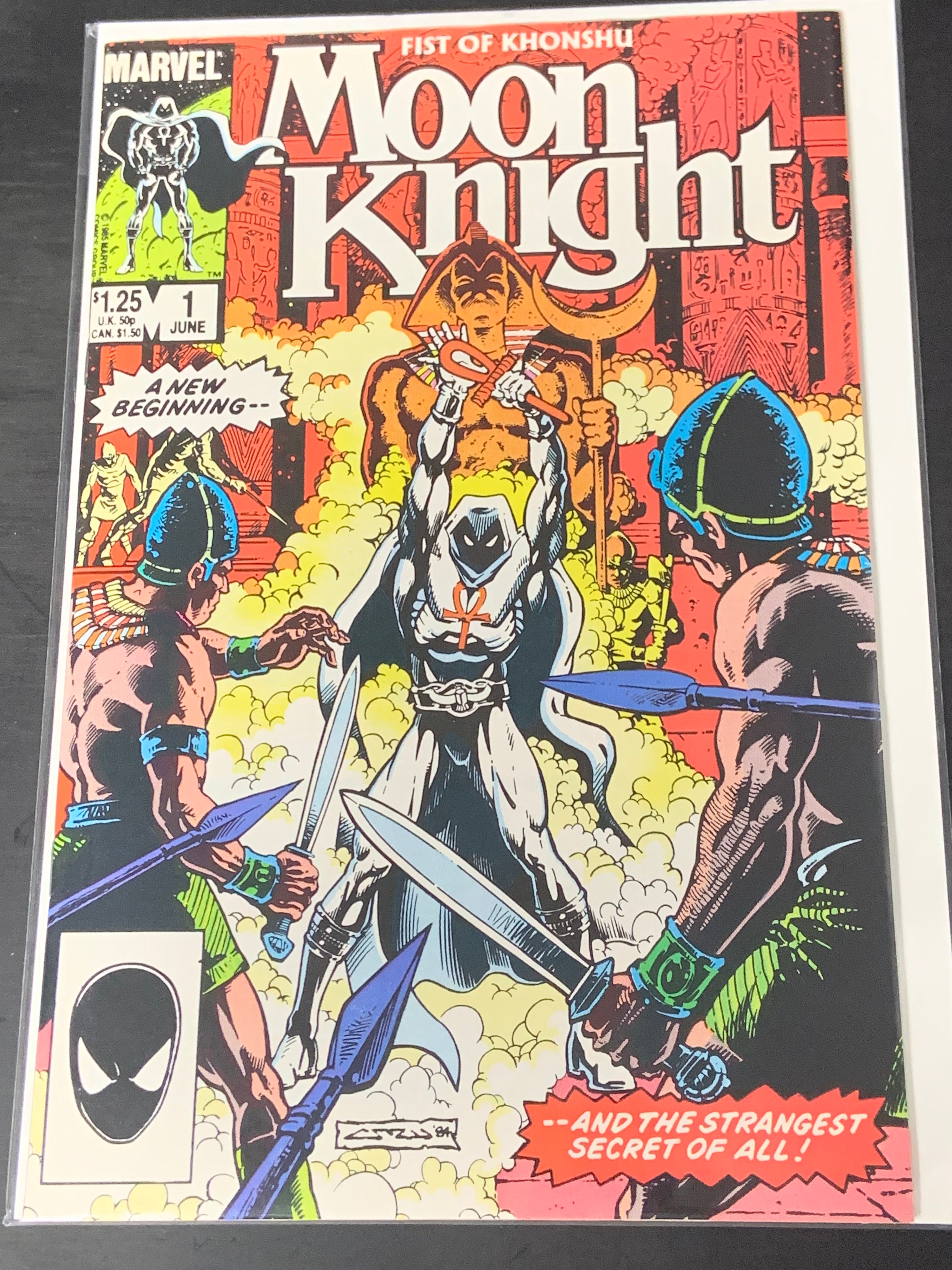 Moon Knight Fist of Khonshu 1 Marvel 1985 New Costume & Powers, 1st Anubis