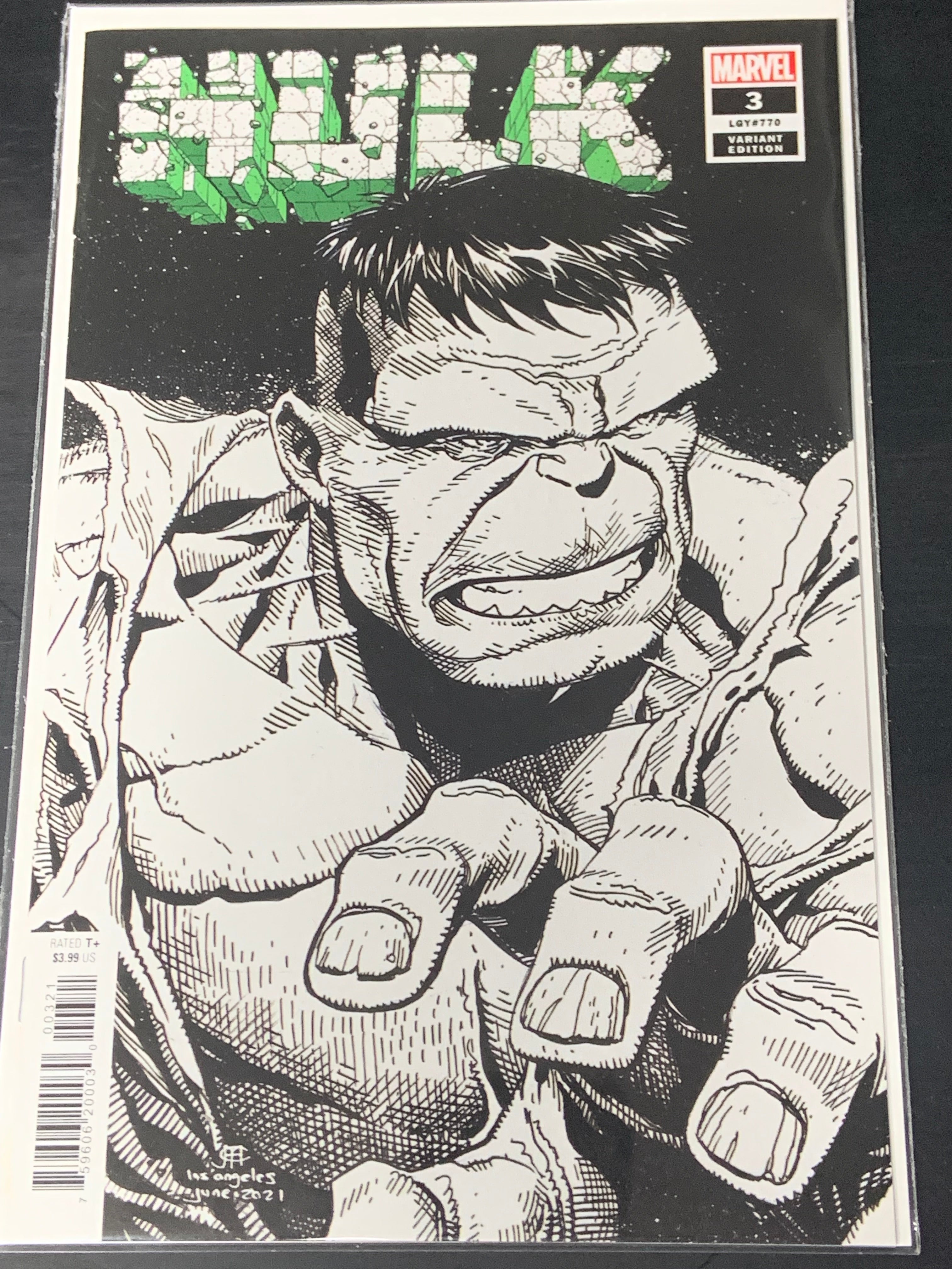 Hulk 3 1st App of Titan (Black Hulk) Jim Cheung Headshot Sketch Variant