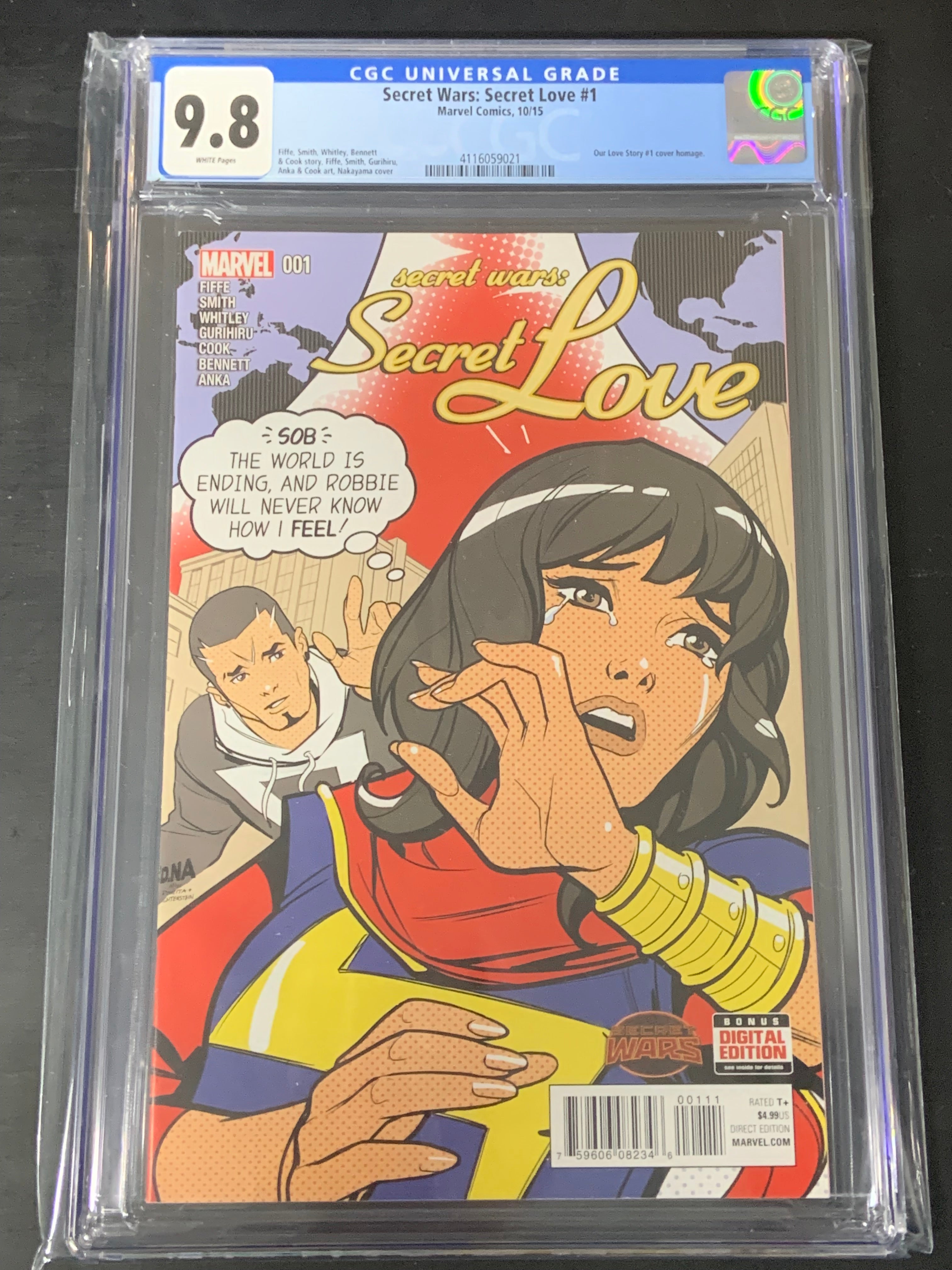 Secret Wars Secret Love 1 Marvel 2015 CGC 9.8 David Nakayama Cover