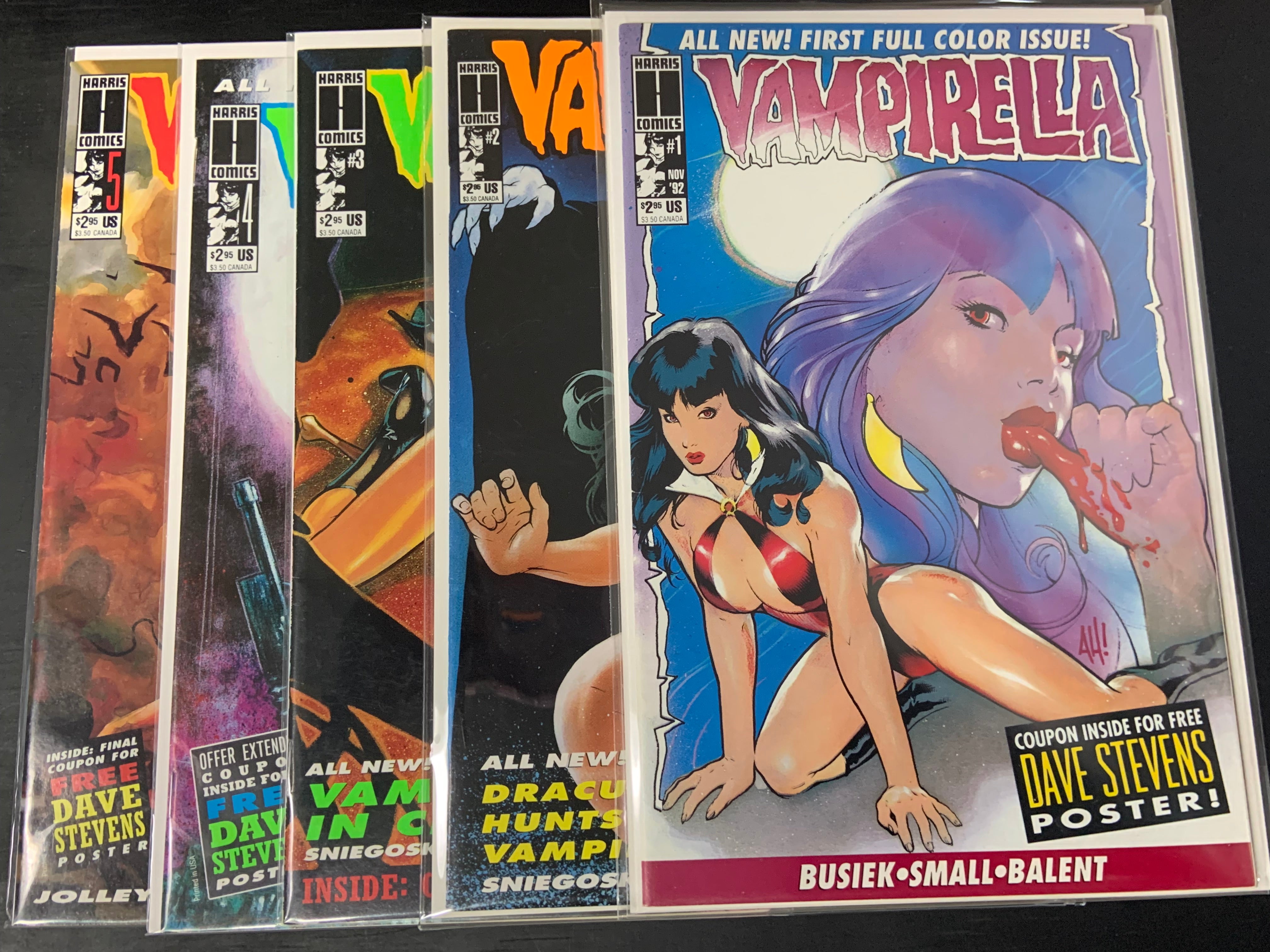 Vampirella 1-5 Set Harris Comics 1992 1st Comic Series, Adam Hughes