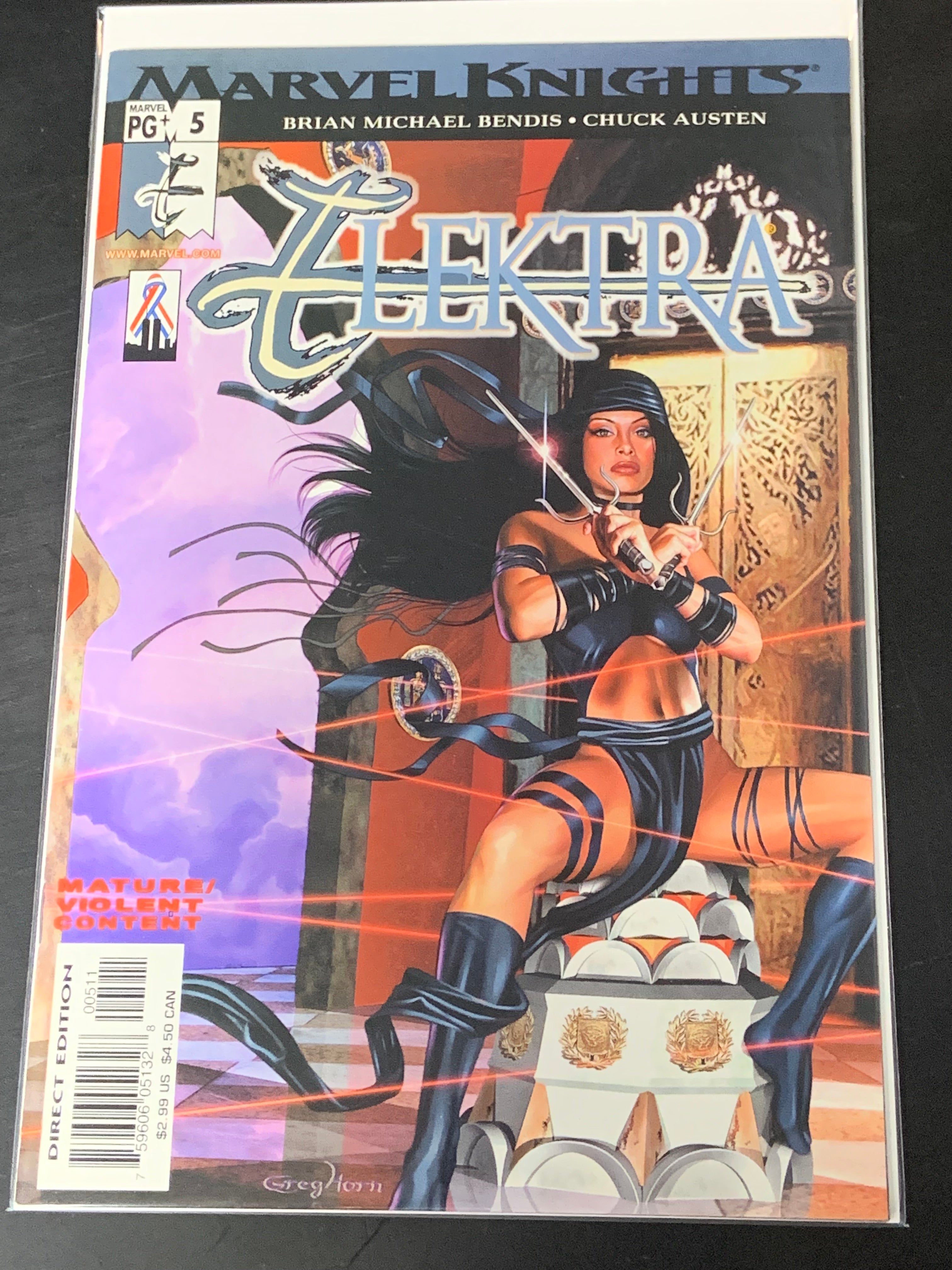 Elektra 5 Marvel Knights 2002 Greg Horn Cover