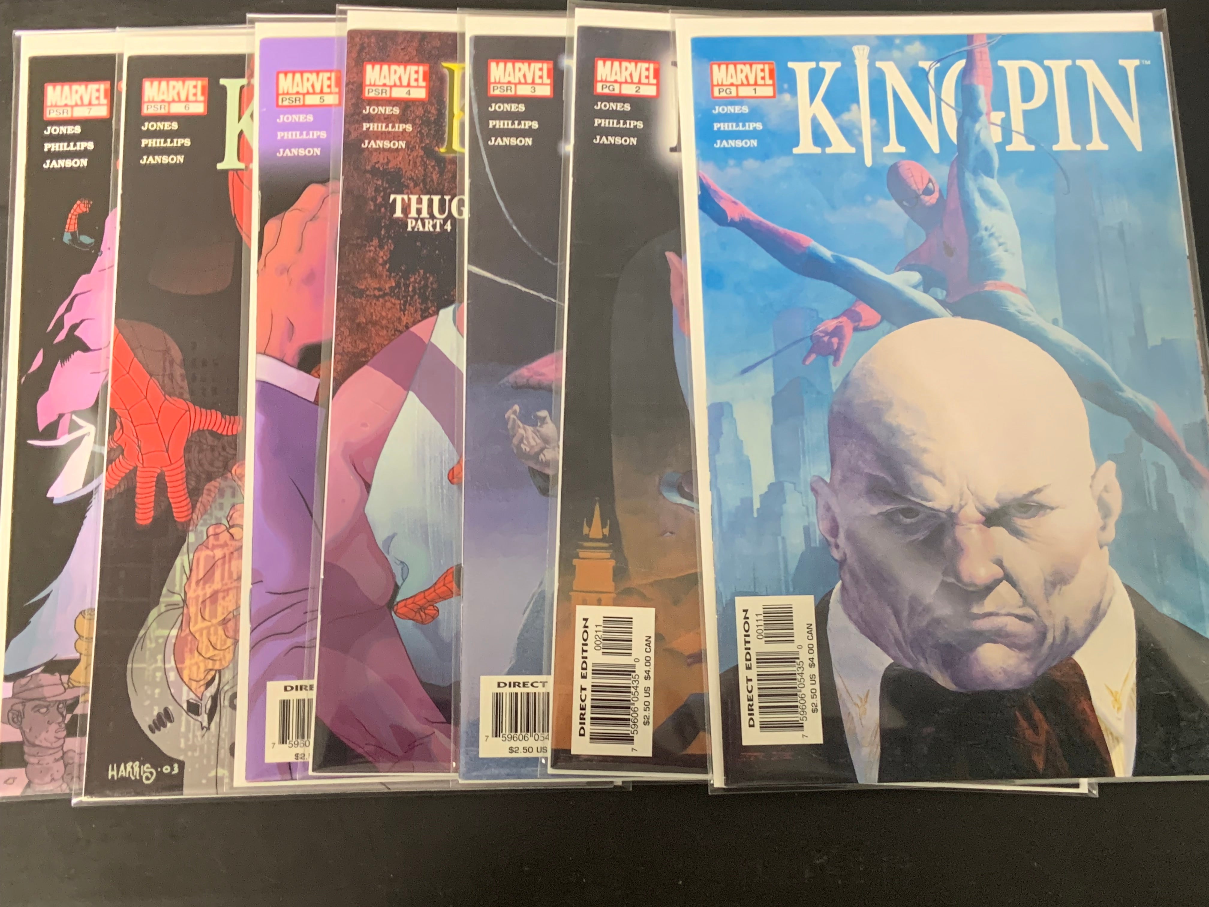 Kingpin 1,2,3,4,5,6,7 Full Set Marvel 2003 1st Solo Series, Origin of Kingpin