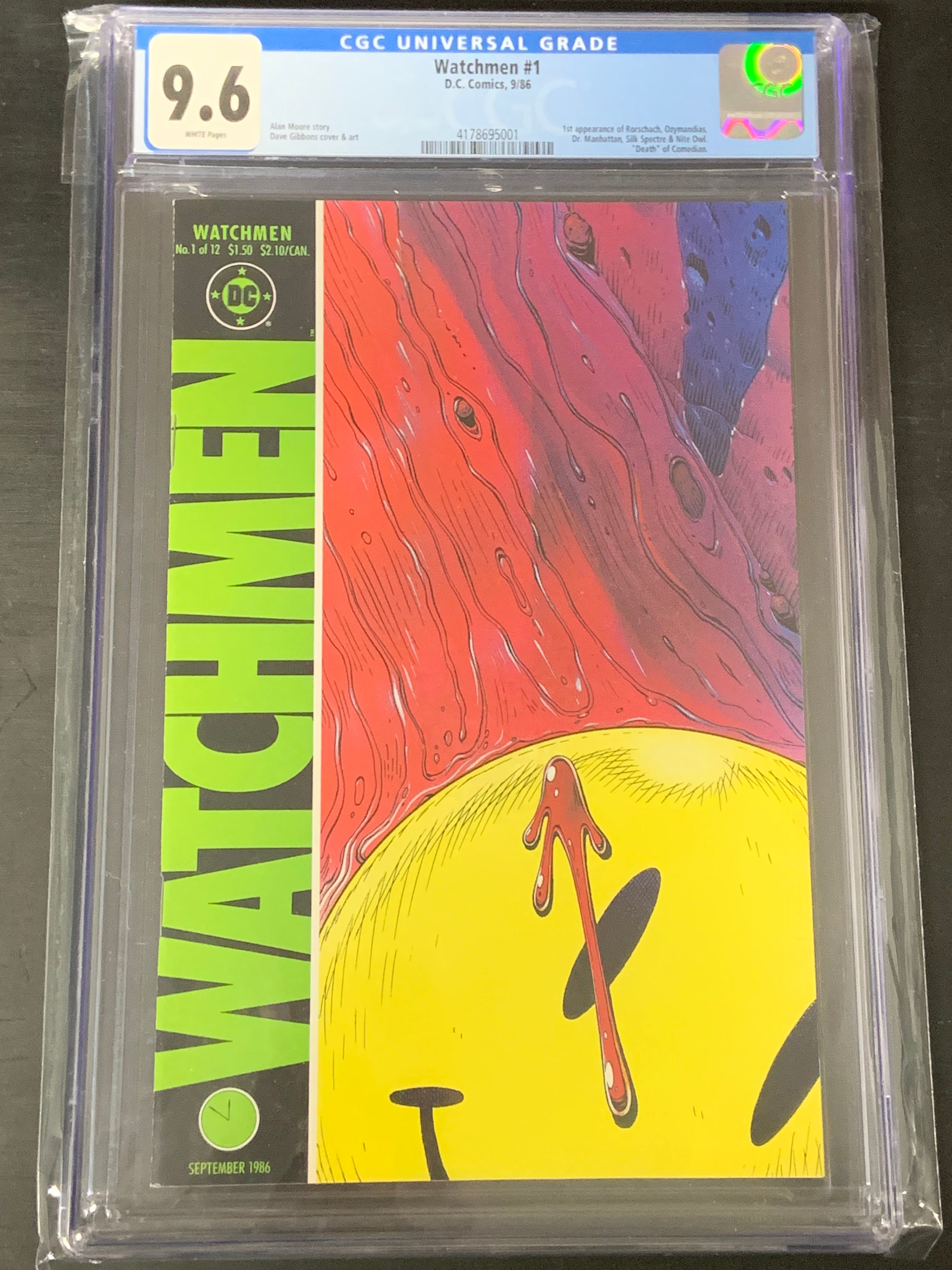 Watchmen 1 DC 1986 CGC 9.6 1st Rorschach, Comedian, Nite Owl, Dr.Manhattan & More