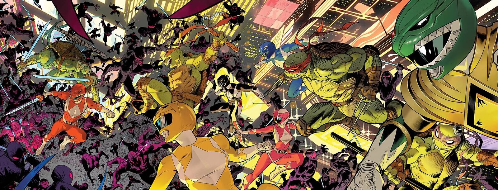 Mighty Morphin Power Rangers TMNT II #1 Boom! 2022 Gatefold Wraparound Variant