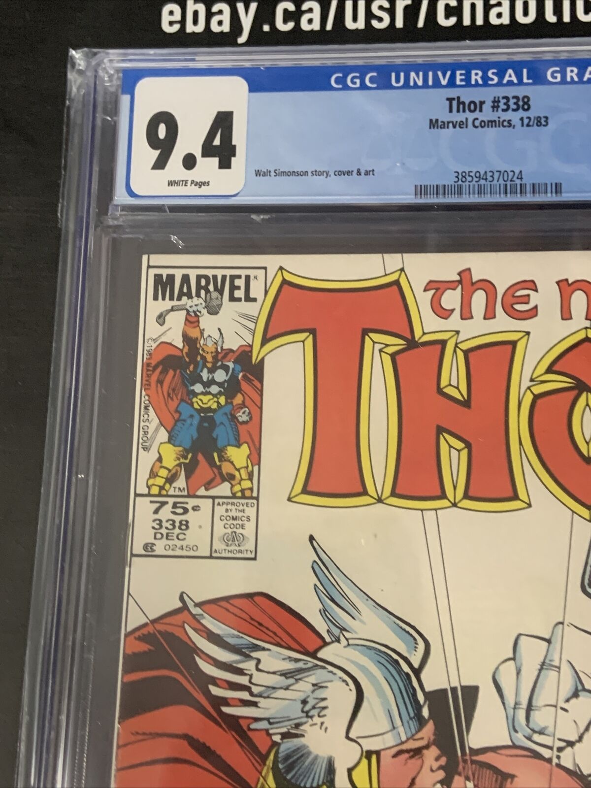 Thor 338 Marvel Comics 1983 CGC 9.4 2nd App Of Beta Ray Bill 75 Cent CPV