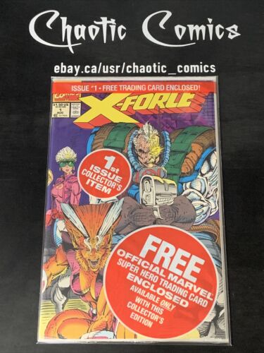 X-force 1 Marvel Comics 1991 Sealed In Bag With Xforce Card 1st App G.W Bridge!