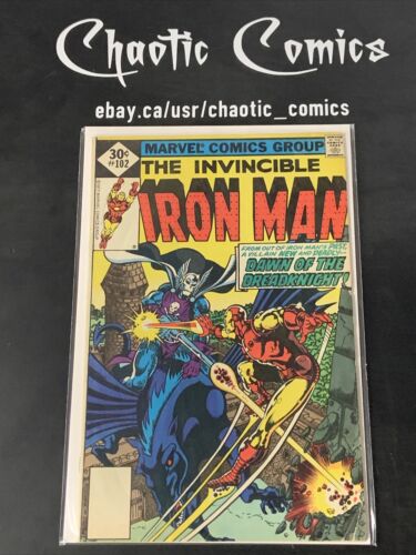 Iron Man 102 Marvel 1977 1st App Of The Dread Knight, Scarce Whitman Variant!