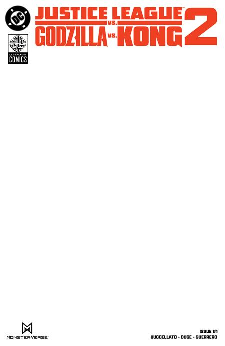 JUSTICE LEAGUE VS GODZILLA VS KONG 2 #1 (OF 7) CVR F BLANK CARD STOCK VAR 6/4/2025