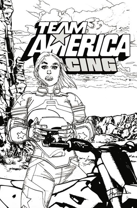 TEAM AMERICA RACING FULL THROTTLE EDITION #1 (ONE SHOT) CVR E HOWARD CHAYKIN B&W VARIANT 7/1/2026