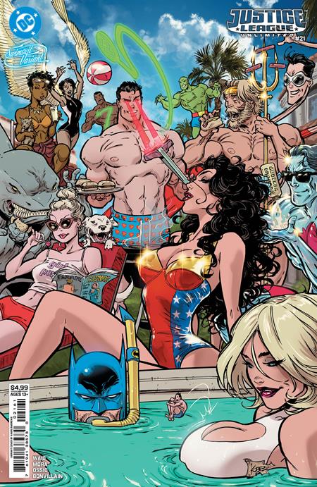 JUSTICE LEAGUE UNLIMITED #21 CVR F KAARE ANDREWS SWIMSUIT CARD STOCK VAR 7/22/2026