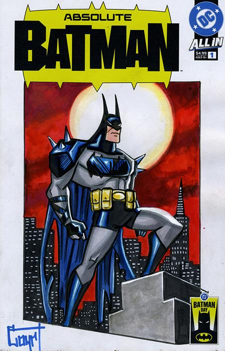 DF ABSOLUTE BATMAN #1 BLANK VARIANT SIGNED AND REMARKED WITH AN ABSOLUTE BATMAN ADVENTURES SKETCH BY JESSICA COURT 7/29/2026