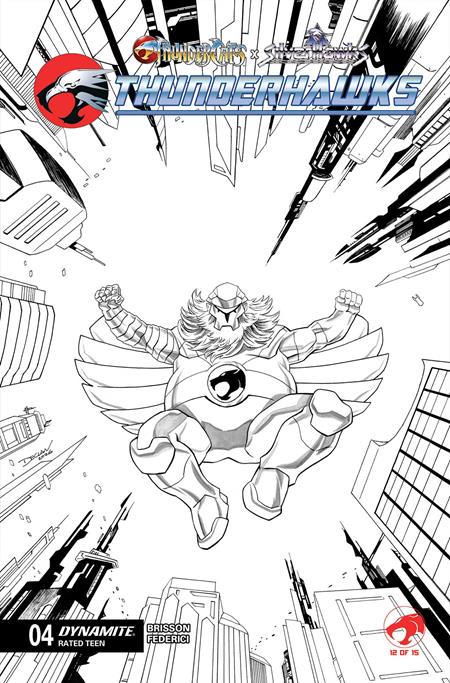 THUNDERCATS X SILVERHAWKS THUNDERHAWKS #4 CVR K DECLAN SHALVEY LINE ART VAR 7/22/2026