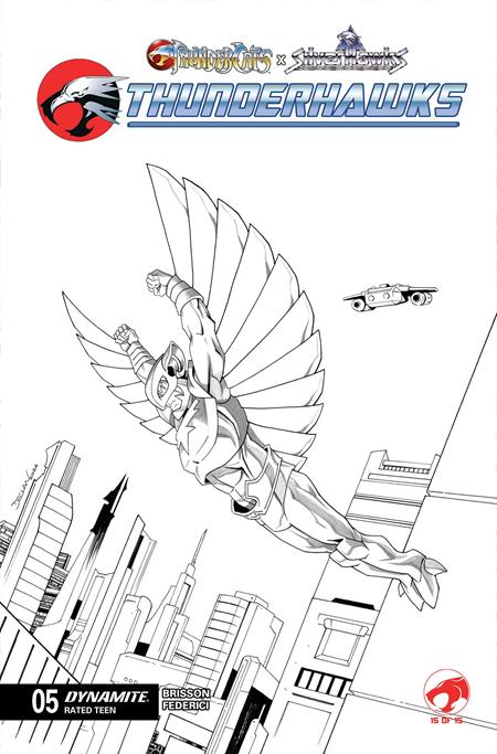 THUNDERCATS X SILVERHAWKS THUNDERHAWKS #5 CVR K DECLAN SHALVEY LINE ART VAR 8/26/2026