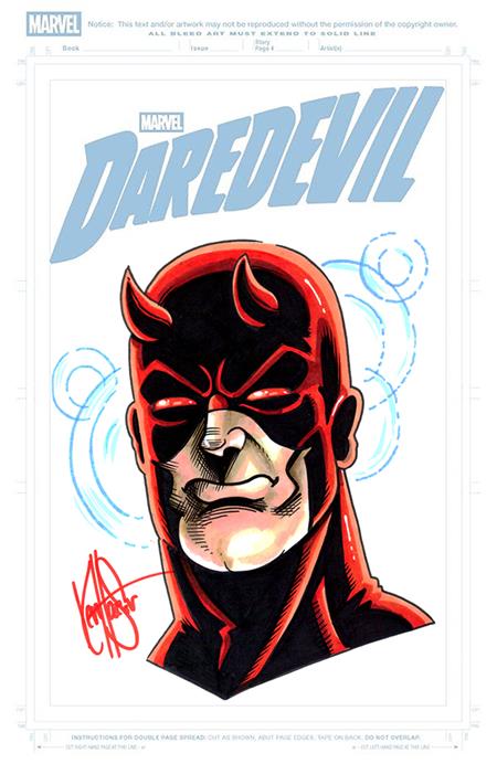 DF DAREDEVIL #1 BLANK VARIANT SIGNED AND REMARKED BY KEN HAESER WITH A DAREDEVIL SKETCH 9/30/2026