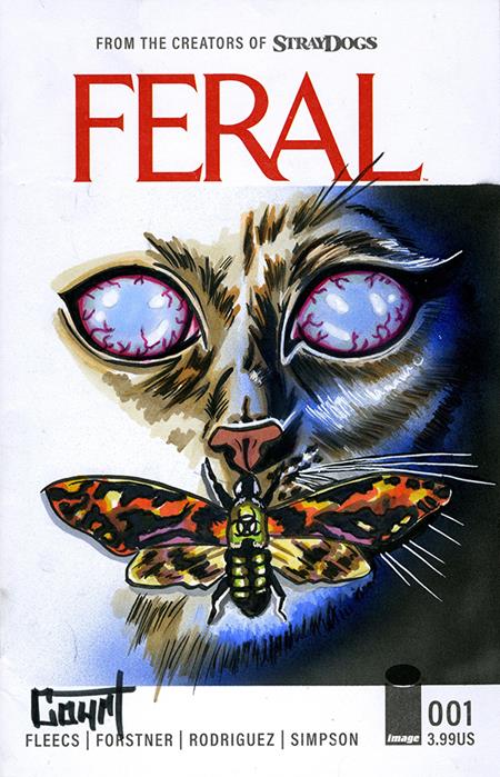 DF FERAL #1 BLANK VARIANT SIGNED AND REMARKED WITH A SILENCE OF THE LAMBS HOMAGE SKETCH BY JESSICA COURT 9/30/2026